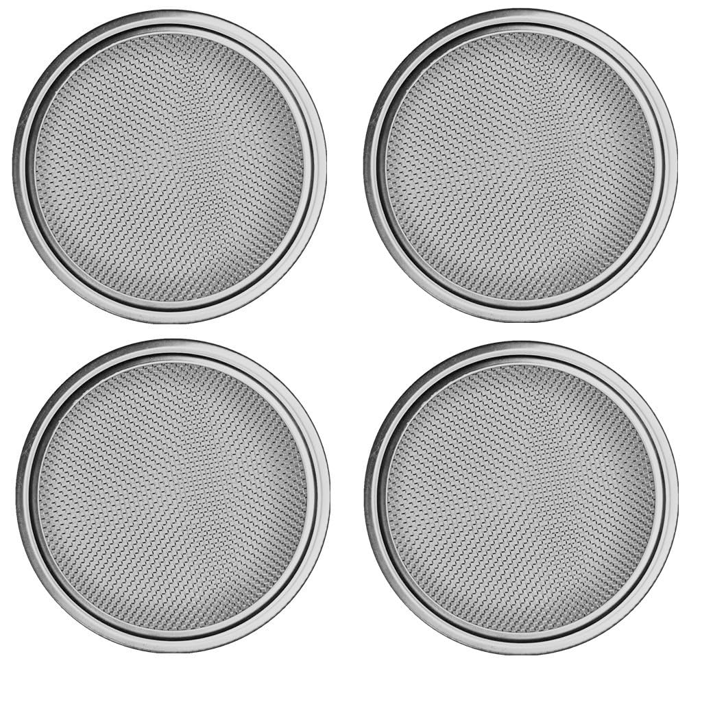 4 Pack Mason Jar Sprouting Lids Wide Mouth- Stainless Steel Sprouting Lids For Wide Mouth Mason Jars, Growing Bean, Broccoli, Se