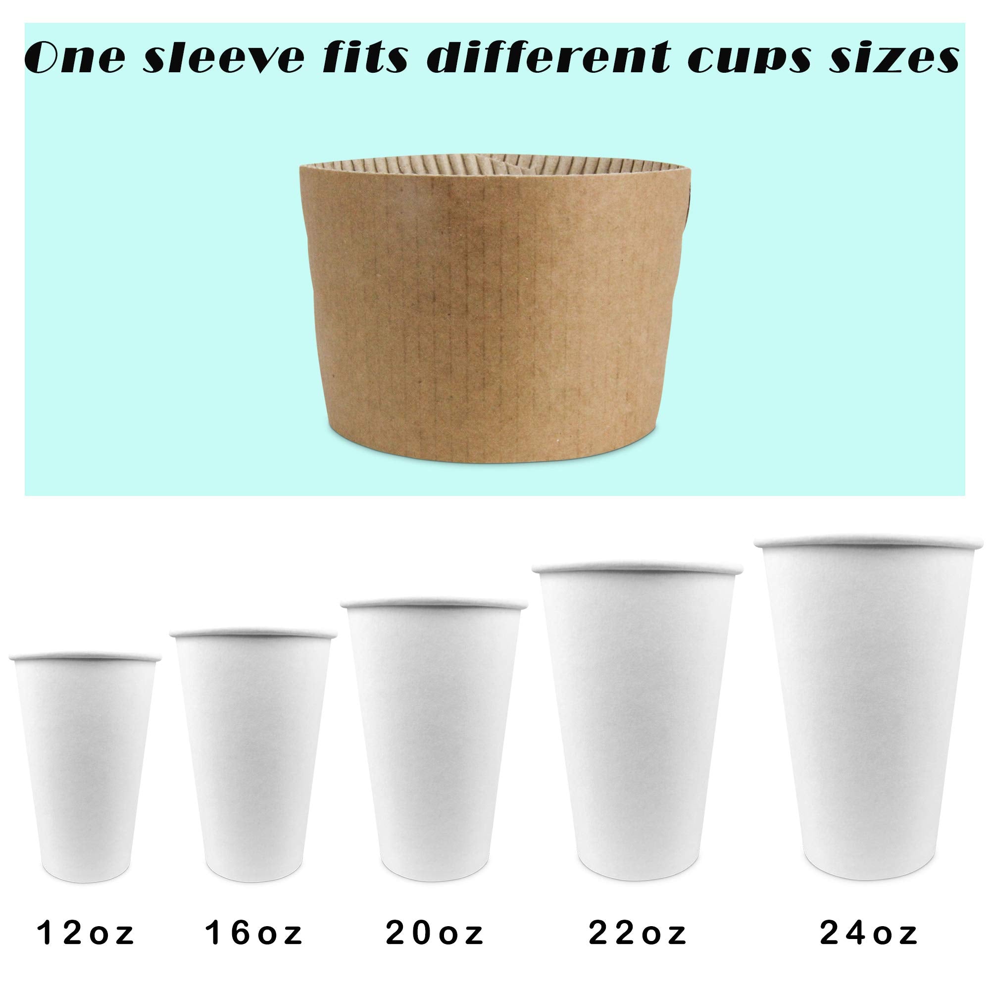 Fmp Brands [1000 Pack] Kraft Coffee Cup Sleeves Disposable For Hot Drinks, Durable Corrugated Cardboard Cup Sleeves For 12-24 Oz