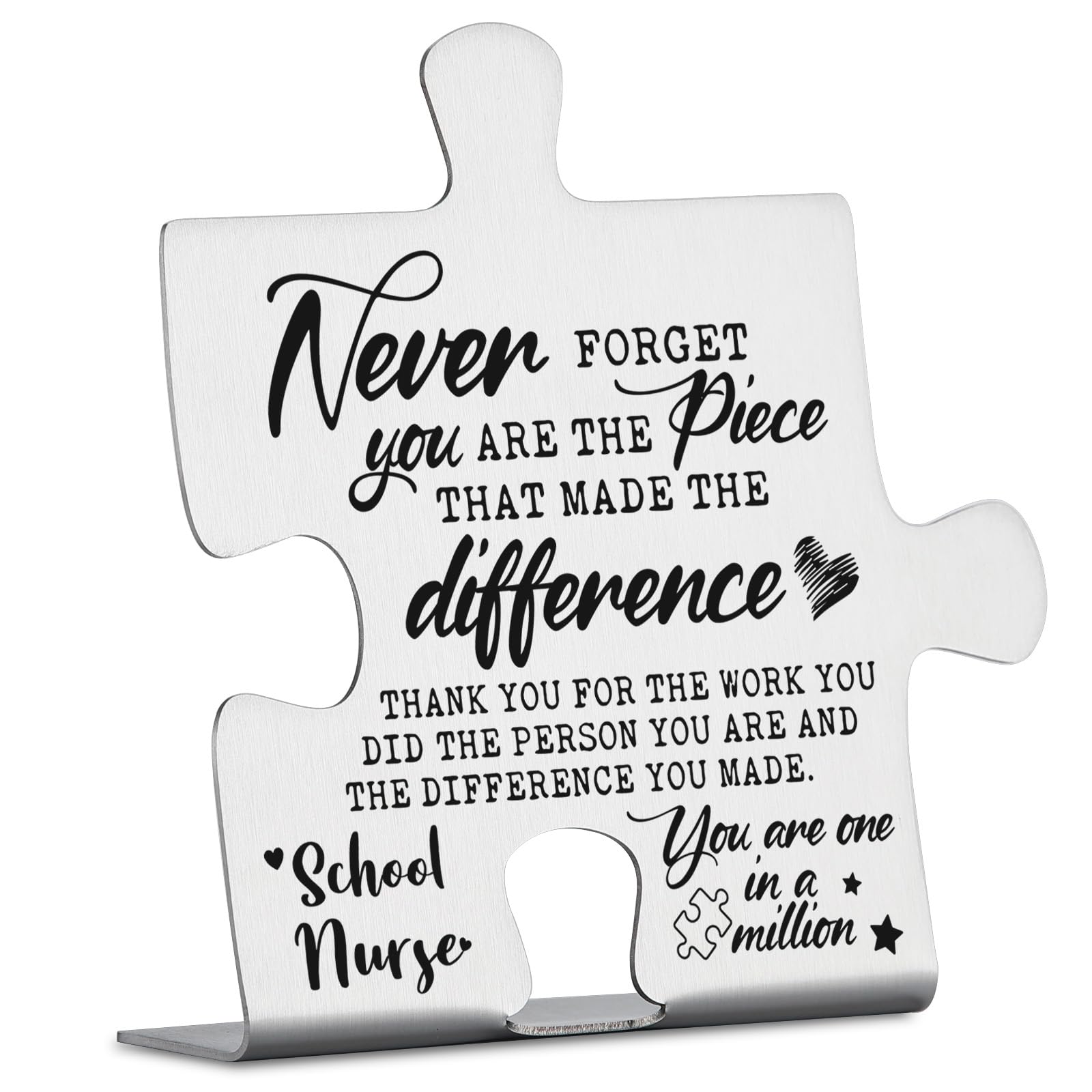 School Nurse Appreciation Gifts, Thank You Gifts for School Nurse Week Birthday Christmas Team Office Ornament Decor Puzzle Piec