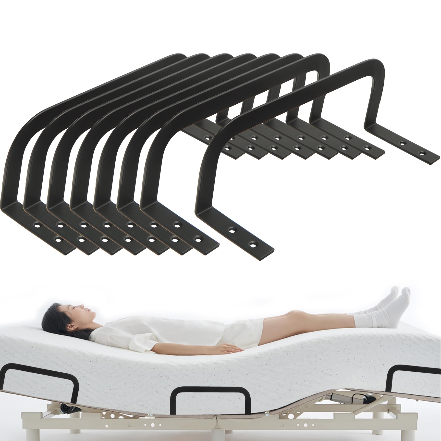 Koxhero Mattress Retainer Bar Bracket Holder(H3.5) 8Pcs Keeping Mattress From Sliding For Foot Of Platform Beds,Adjustable Beds,