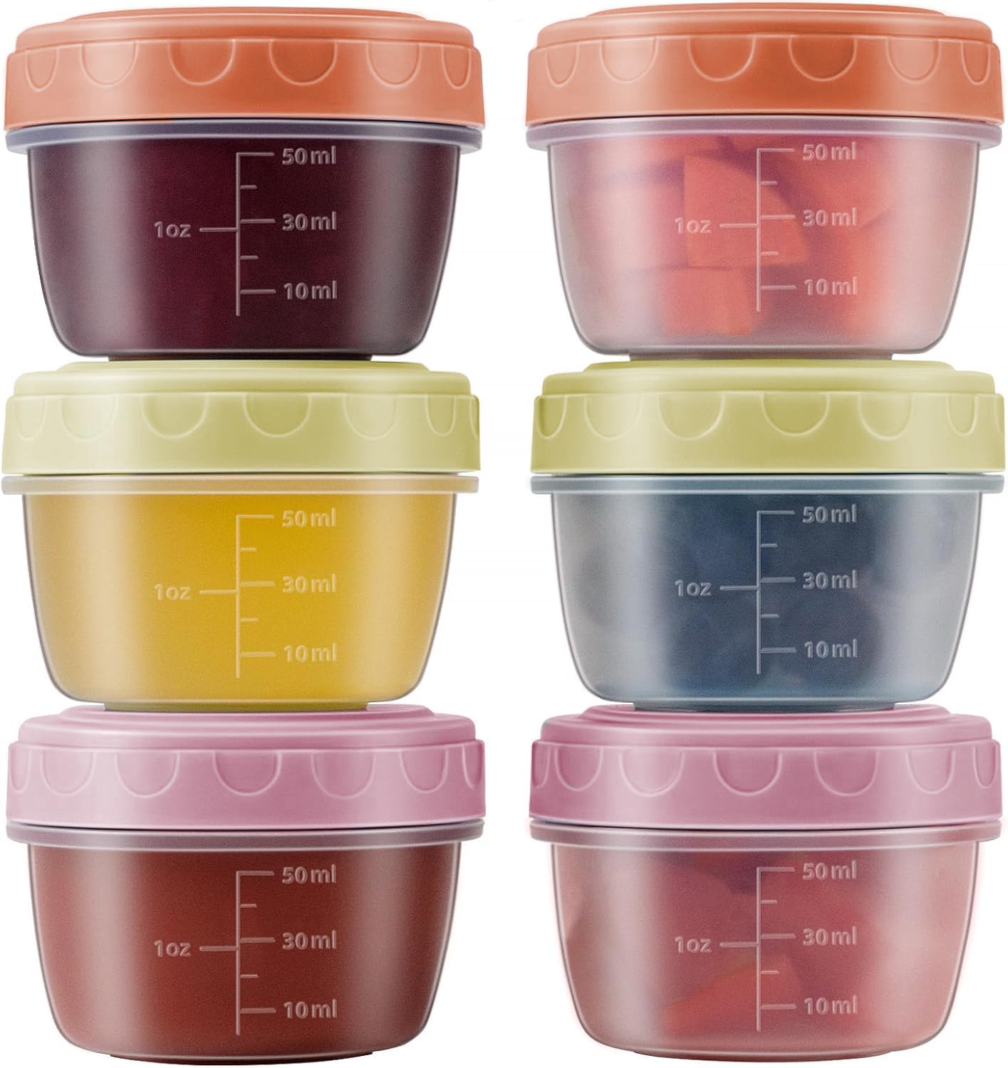 Salad Dressing Container To Go With Lids,Dishwasher And Microwave Safe Tiny Condiment Containers With Graduated Lines, Reusable 