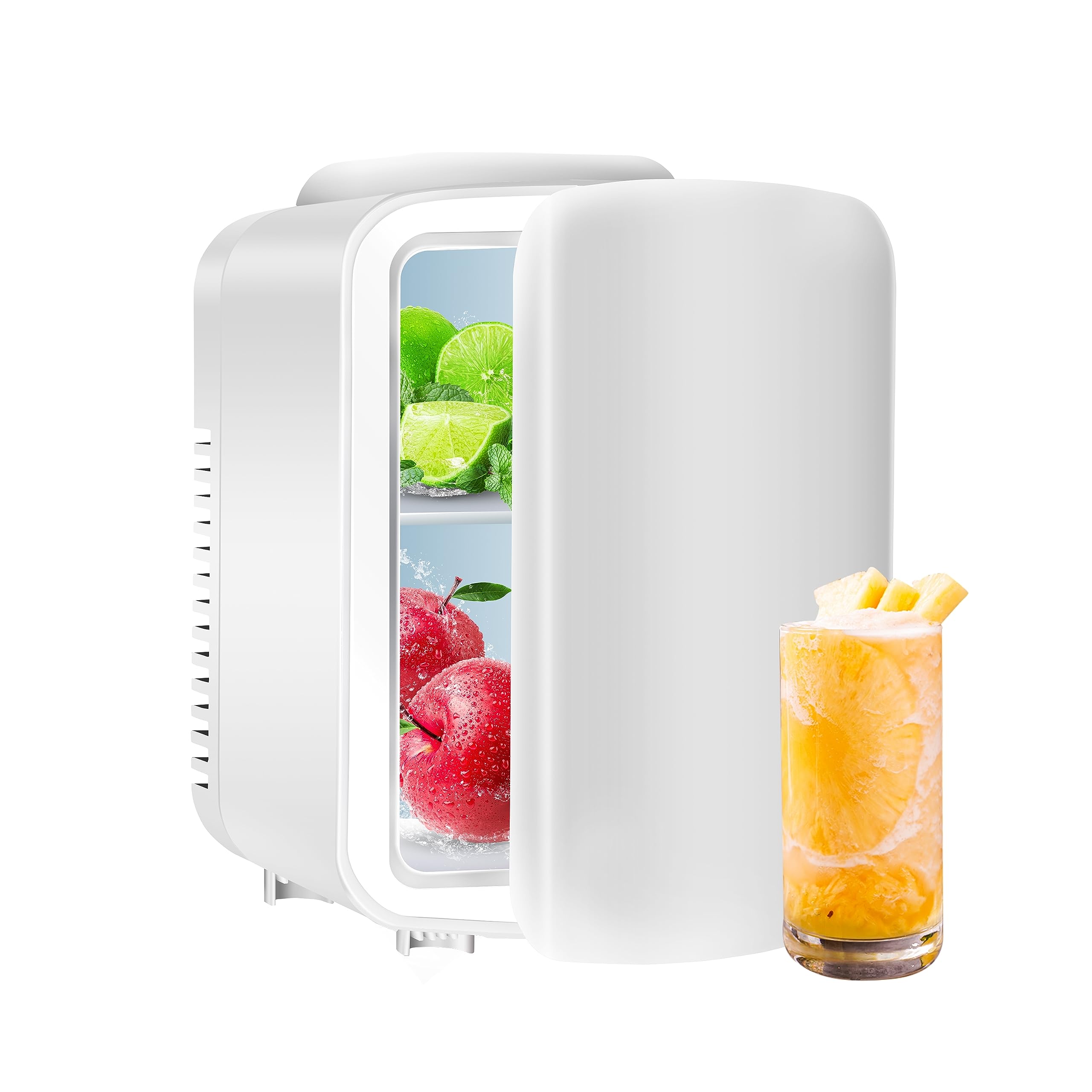 YSSOA Portable Mini Fridge, 4L Cooler/Warmer Compact Refrigerators with 12V DC and 110V AC Cords, for Food, Drink, Skincare, Off