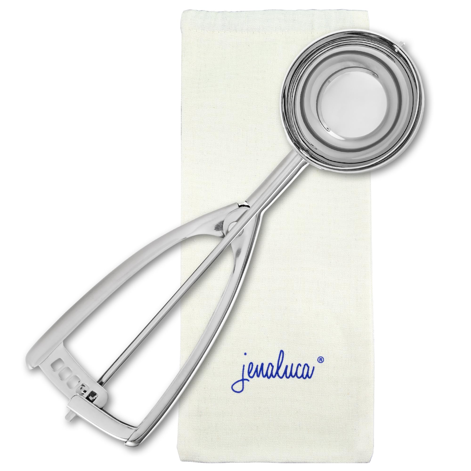 Jenaluca Extra Large Ice Cream Scoop - 18/8 Stainless Steel - Extra Large Scoop With Gift Bag - #12 - ? Cup Portion Scooper