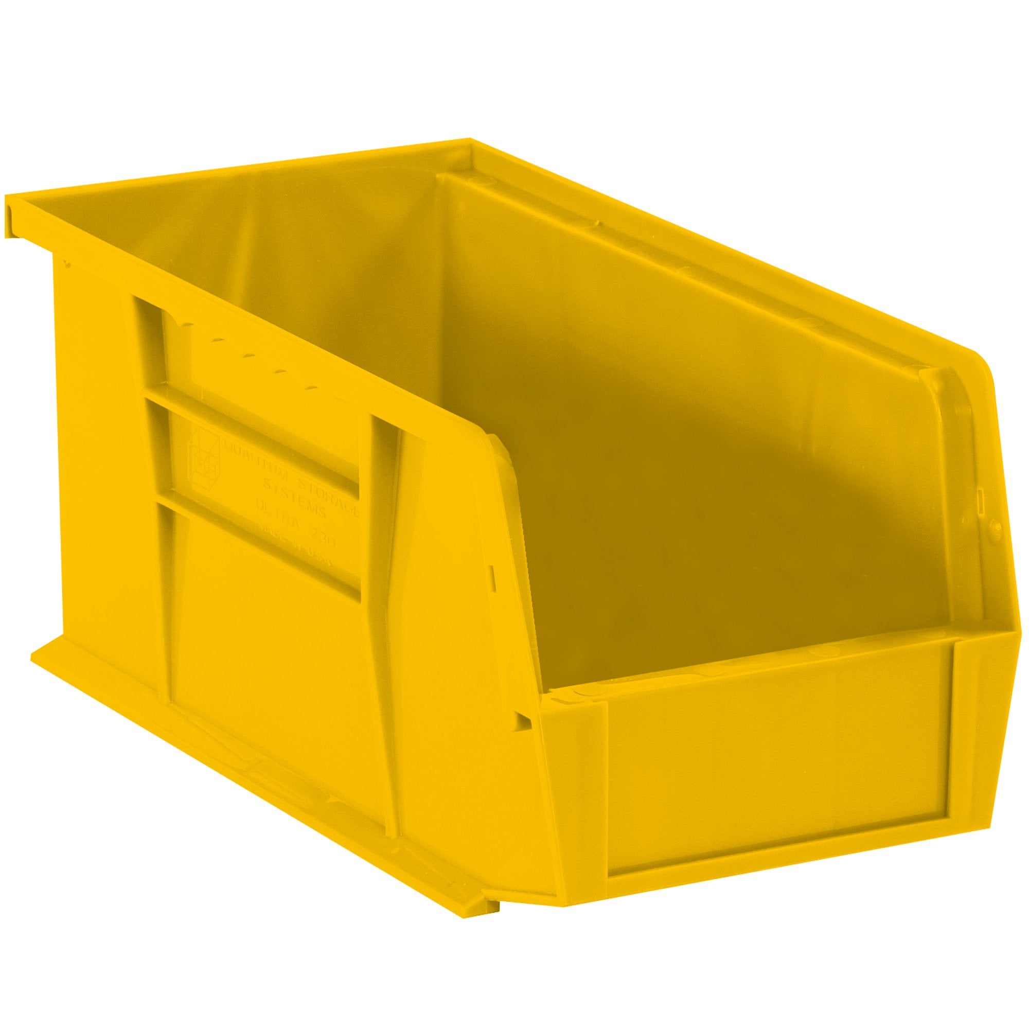 Aviditi Plastic Stack/Hang Storage Bin Containers, 10-7/8 X 5-1/2 X 5 Inches, Yellow, Pack Of 12, For Organizing Homes, Offices,
