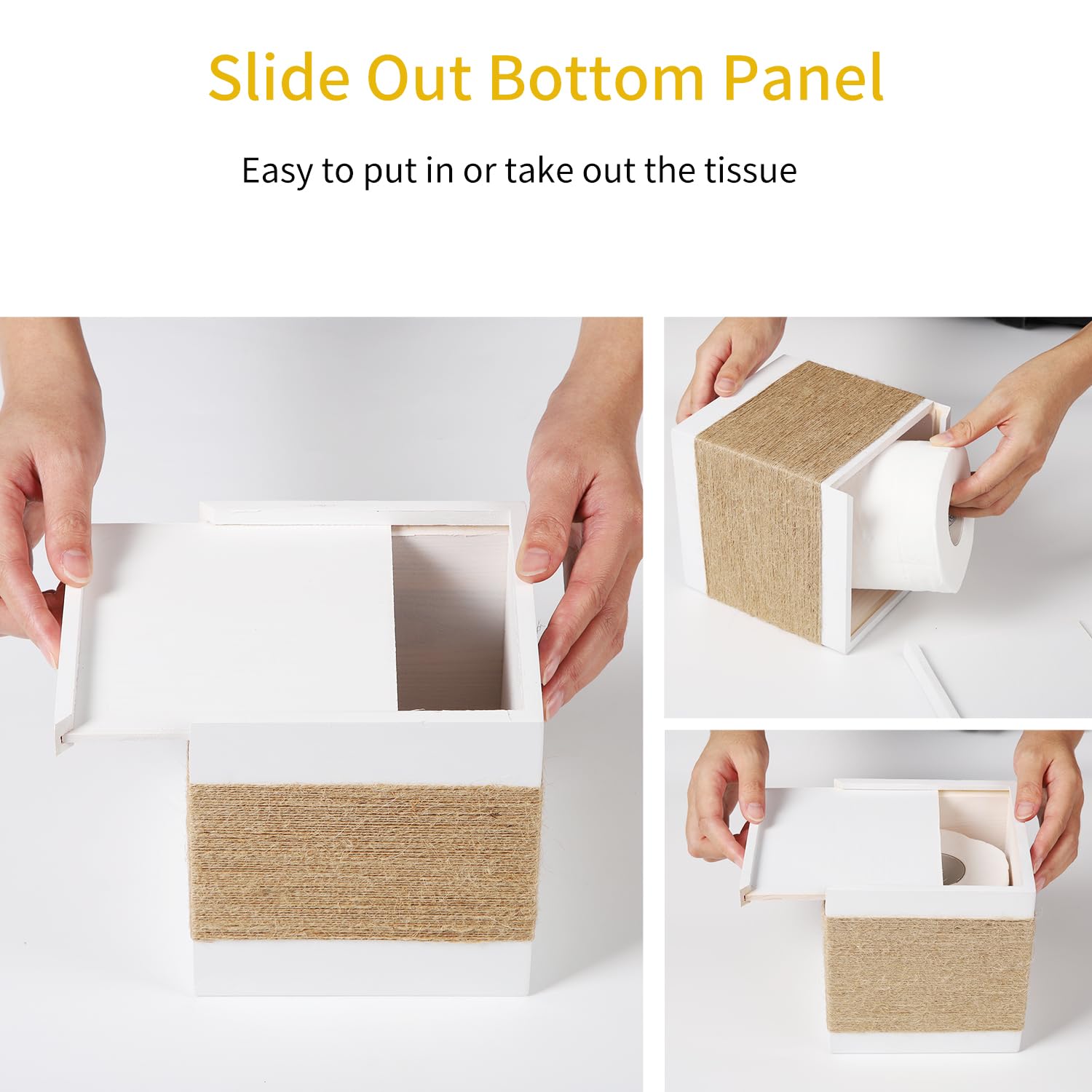 Catory Tissue Box Cover, Wood Tissue Box Cover Square, Farmhouse Tissue Box Holder Covers Your Tissues, Decorative Tissue Cube B