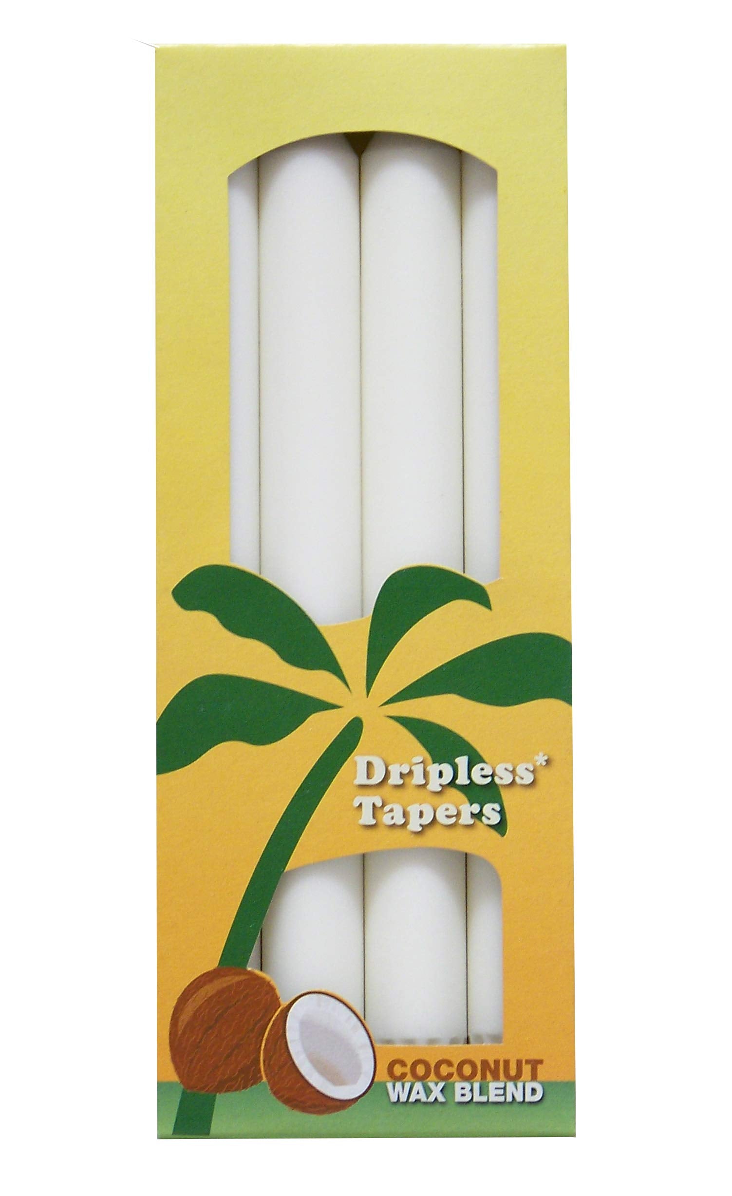 Aloha Bay Coconut Taper Candle - Dripless, Unscented 9 Inches w/ 9-Hour Burn Time & Pure Cotton Wicks for a Clean, Steady Glow -