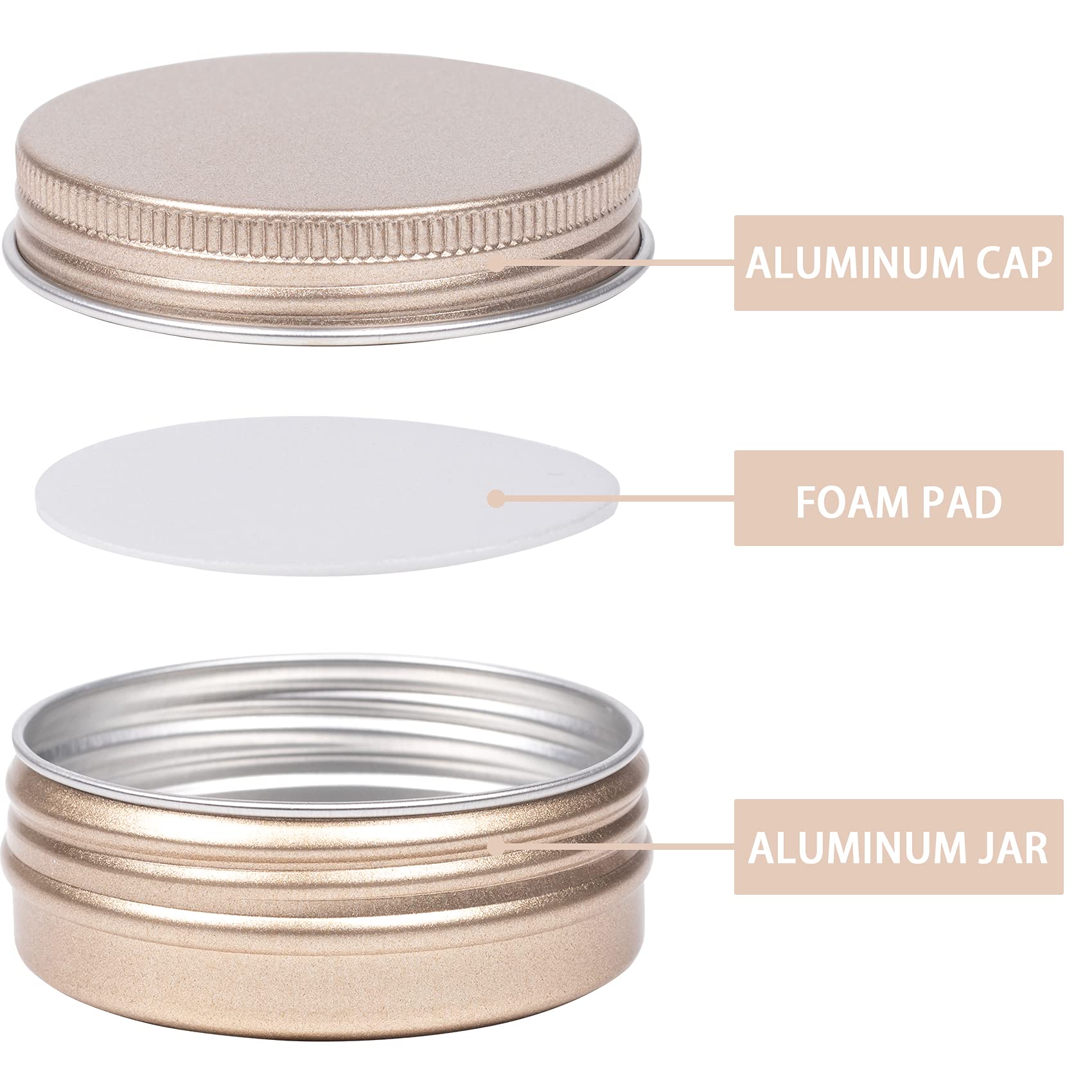 1 Oz / 30Ml Screw Top Aluminum Tin Jar With Screw Lid And Blank Labels (Black - Pack Of 32)