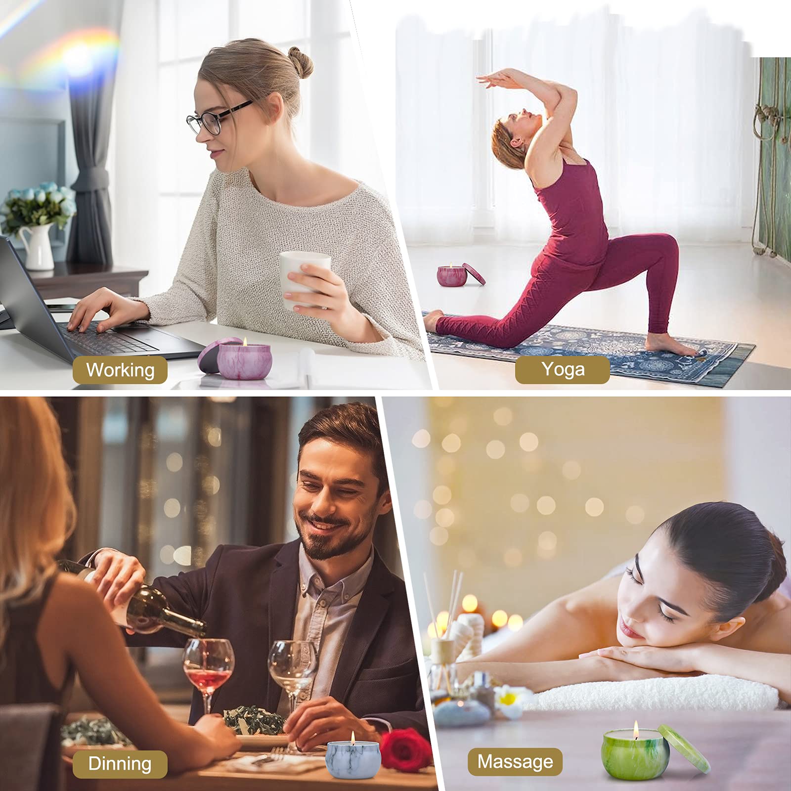 Scented Candles Gifts for Women, 8 Pack Candles for Home Scented, Soy Scented Candles for Home, Aromatherapy Candle Gifts Set fo