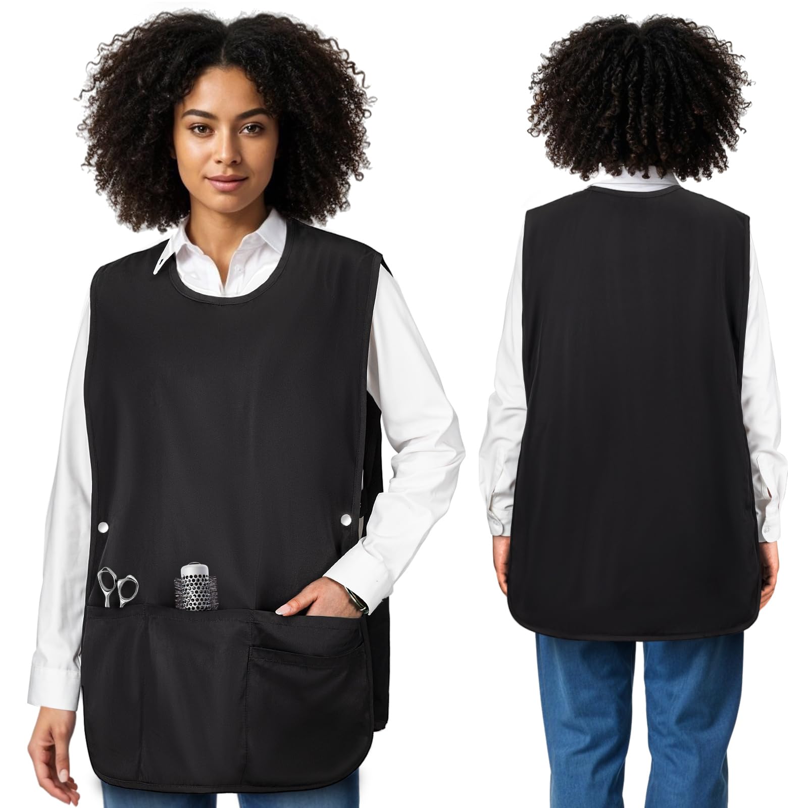 Barber Vest, Sleeveless Hairdresser Smock, Barber Jacket Work Vest Apron
