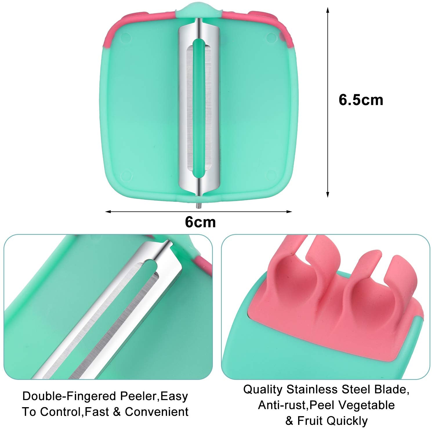 4 Pieces Finger Vegetable Peeler Palm Peeler Kitchen Fruit Potato Peeler With Comfortable Rubber Finger Grip For Pumpkin Carrot