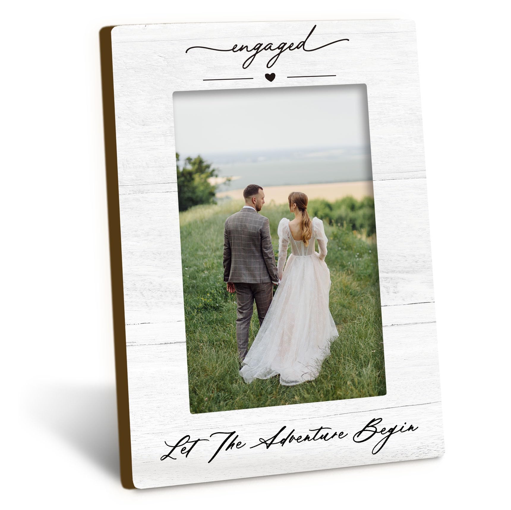 DUXMNAMG Engagement Couples Newlyweds Picture Frame 4x6, Engagement Gifts for Couples, Just Engaged Gift, Wedding Gifts for Newl