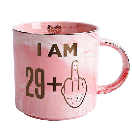 30th Birthday Gifts for Women - Funny Turning 30 Year Old Birthday Gift Ideas for Wife  Mom  Daughter  Sister  Aunt  Best Friends  BFF  Coworkers - Fabulous Pink Marble Mug  Ceramic 11.5oz Coffee Cup