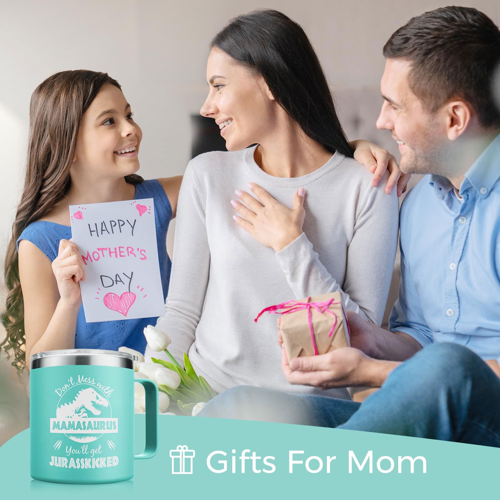 Nowwish Gifts For Mom From Daughter Son, Mamasaurus Coffee Mug, Birthday Gifts For Mom Women, Mother-In-Law, New Mom, 14Oz Green