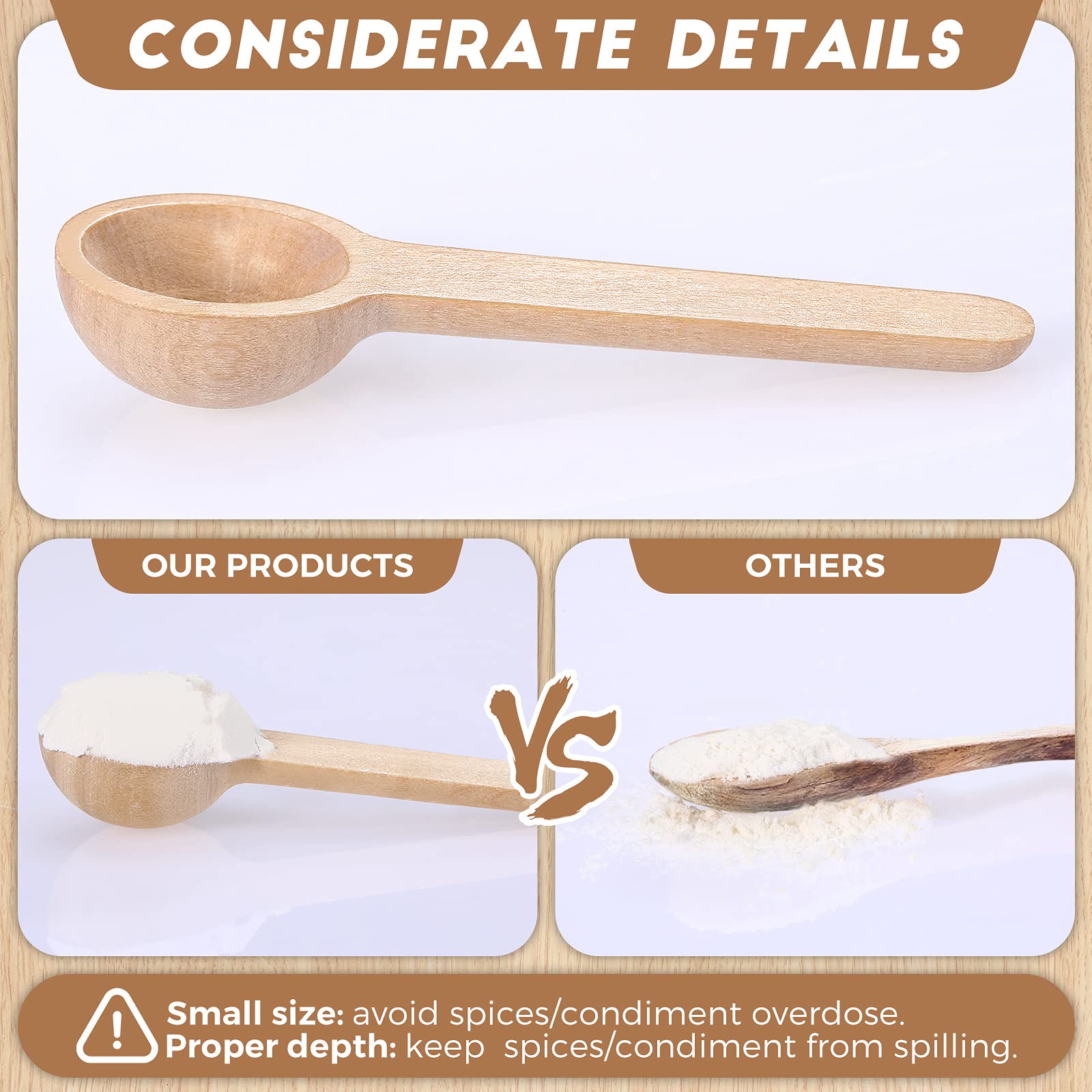 Patelai Mini Wooden Spoons Small Wooden Spoons Condiments Spoons Bulk Tiny Spice Jars Spoons For Coffee Condiment Honey Teas Sug