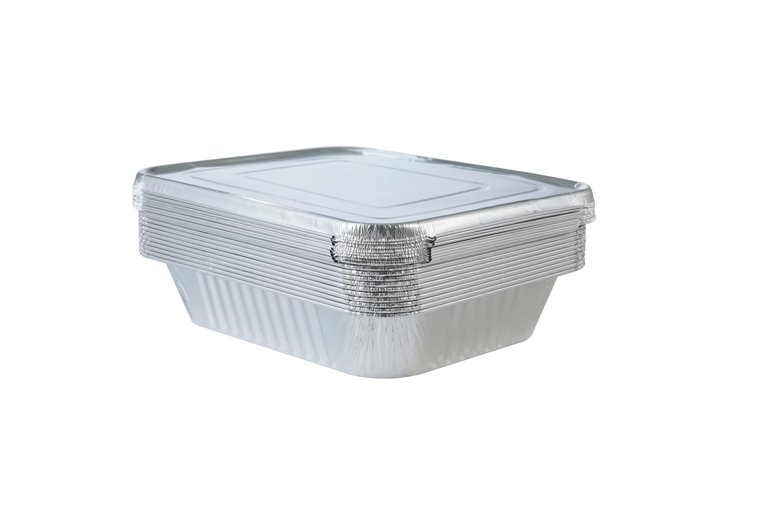 Aluminum Pans With Lids 9x13 [10 Sets] Aluminum Foil Pans Trays With Lids - Half Size Tin Foil Disposable Pans For Baking, Cake 