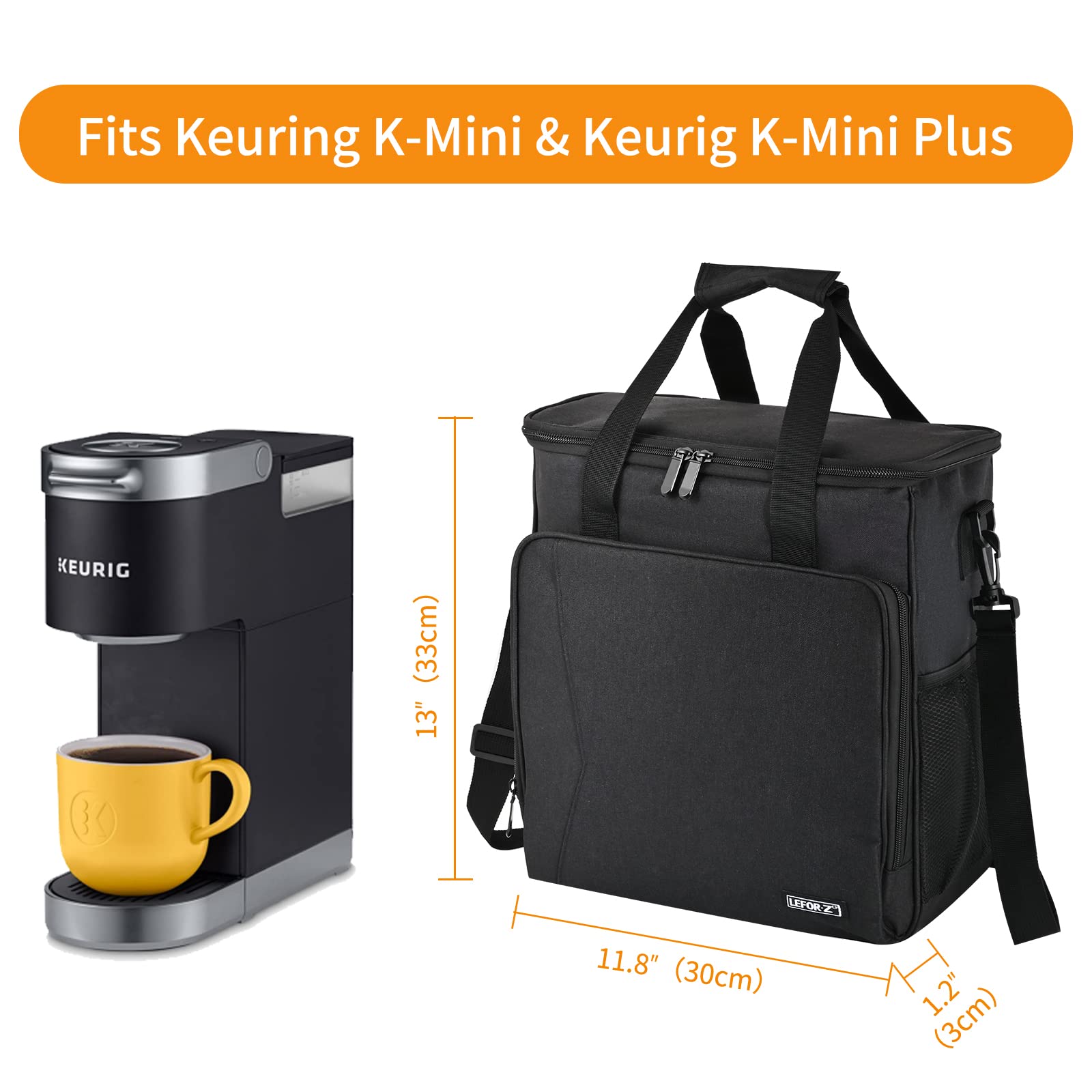 Leforz Travel Coffee Maker Carrying Bag Compatible With Keurig K-Mini Or K-Mini Plus, Single Serve Coffee Maker Portable Storage