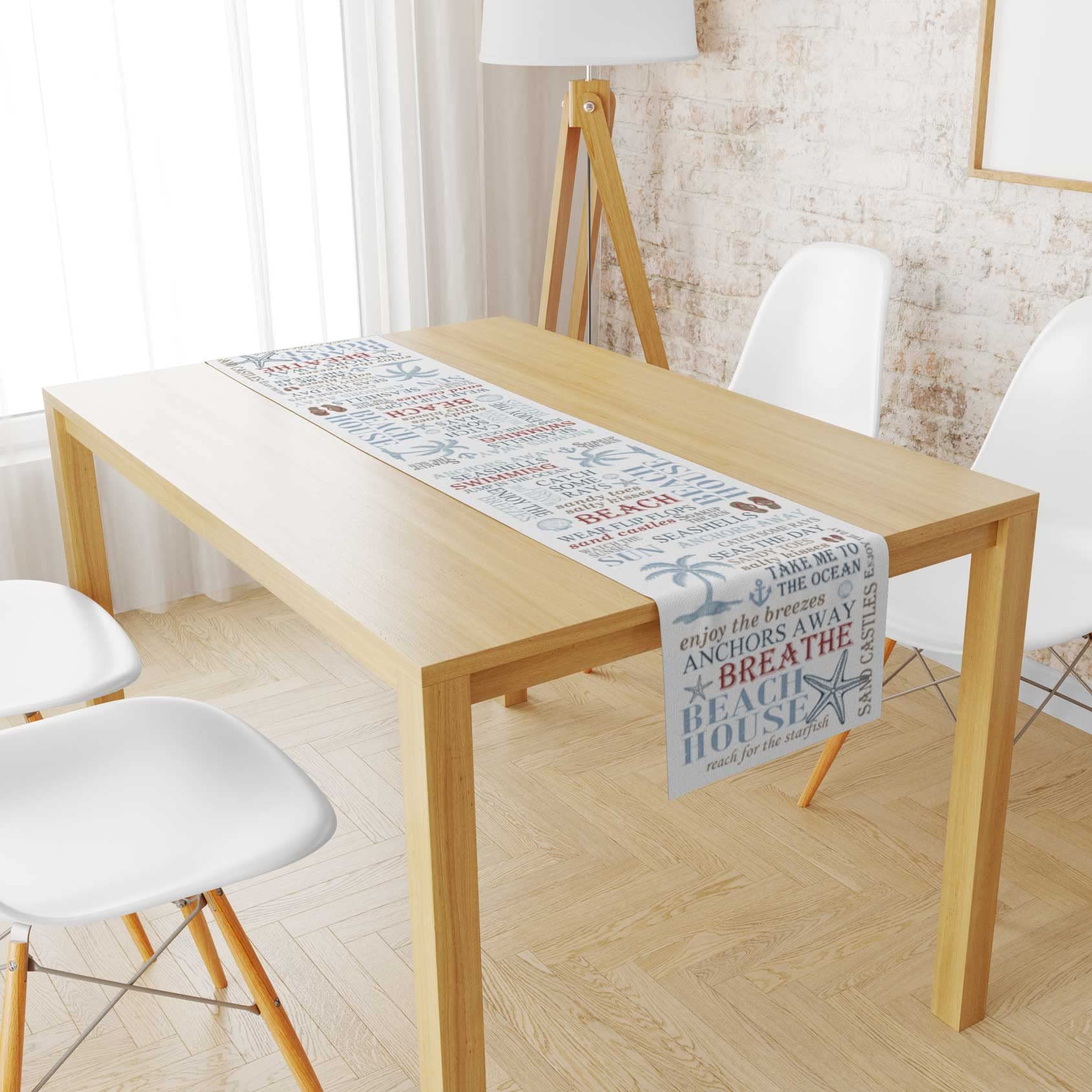 Decopow Nautical Beach Style Table Runner,14 Inches X 70 Inches