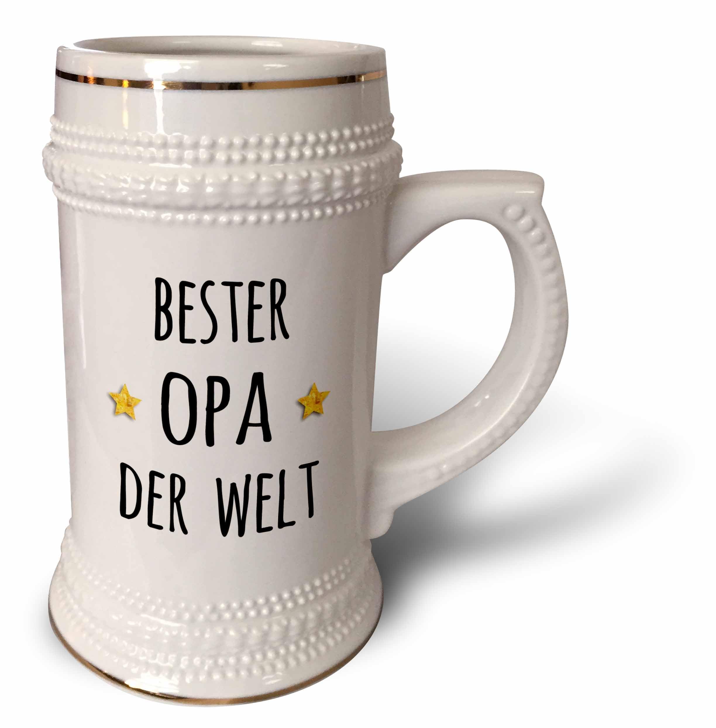 3dRose Bester Opa der Welt - Best Grandpa in the World in German Granddad - Stein Mug, 22oz (stn_321422_1)