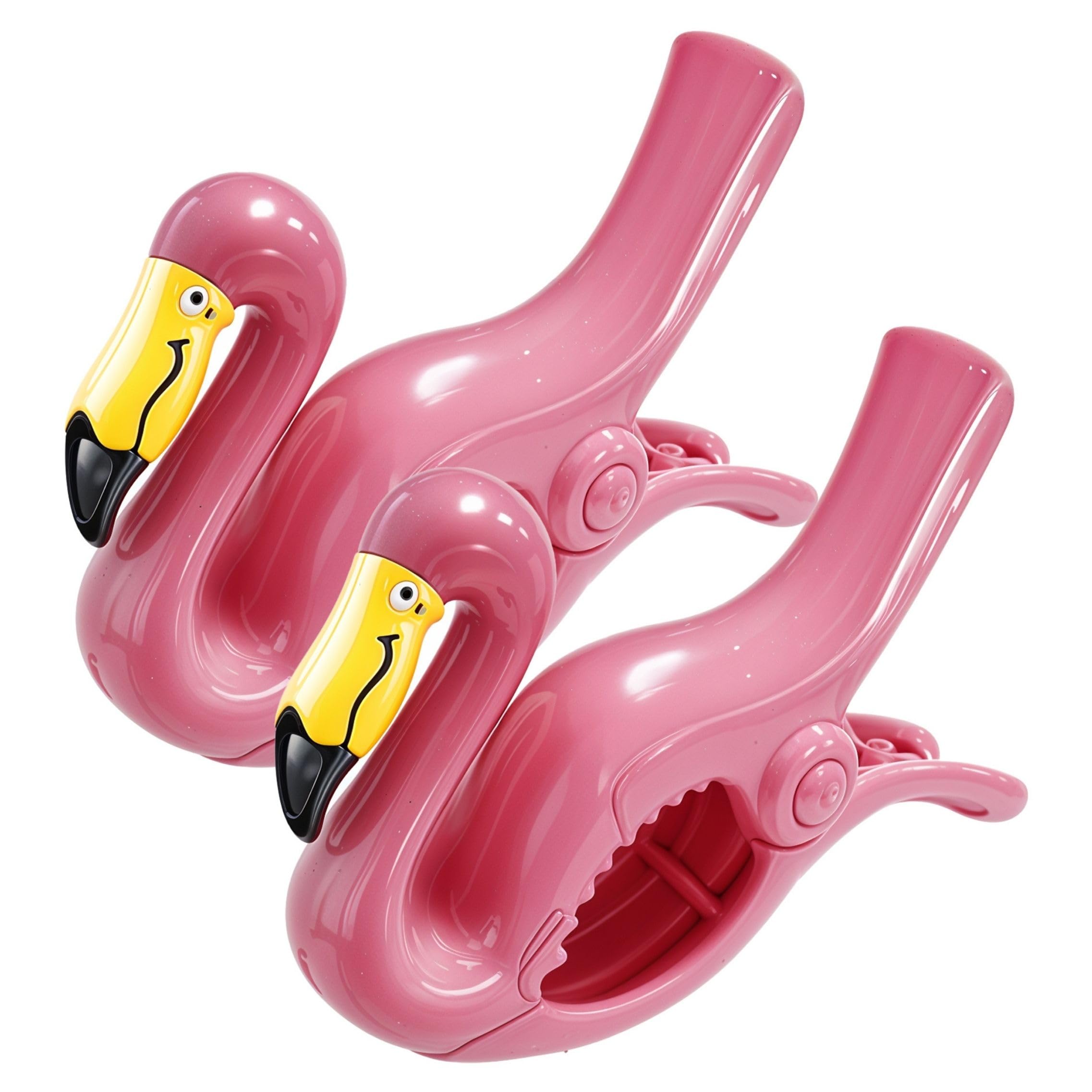 Performore 2 Pack Of Flamingo Beach Towel Clips, Portable Towel Holder Clips, Secure Clips For Beach Chairs Deck Patio Pool Boat