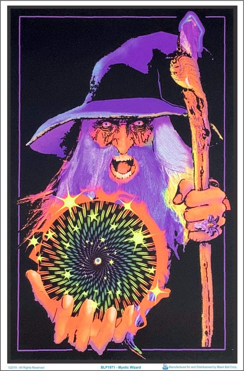 Mystic Wizard - Flocked Blacklight Poster - 23'' X 35''