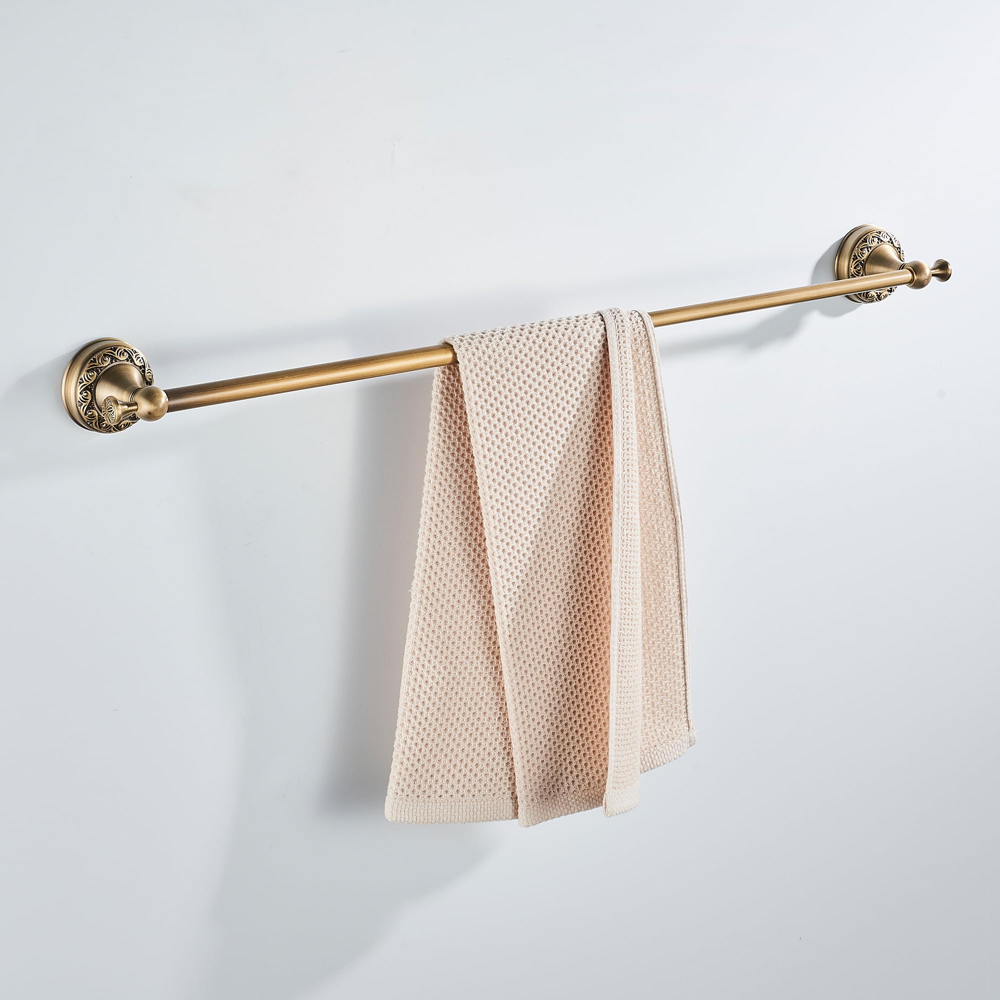 Antique Bronze Brass Towel Bar,Adjustable 15.5 To 27.5 Inch Bath Towel Bar Rack For Bathroom Towel Holder, Wall Mounted Bathroom