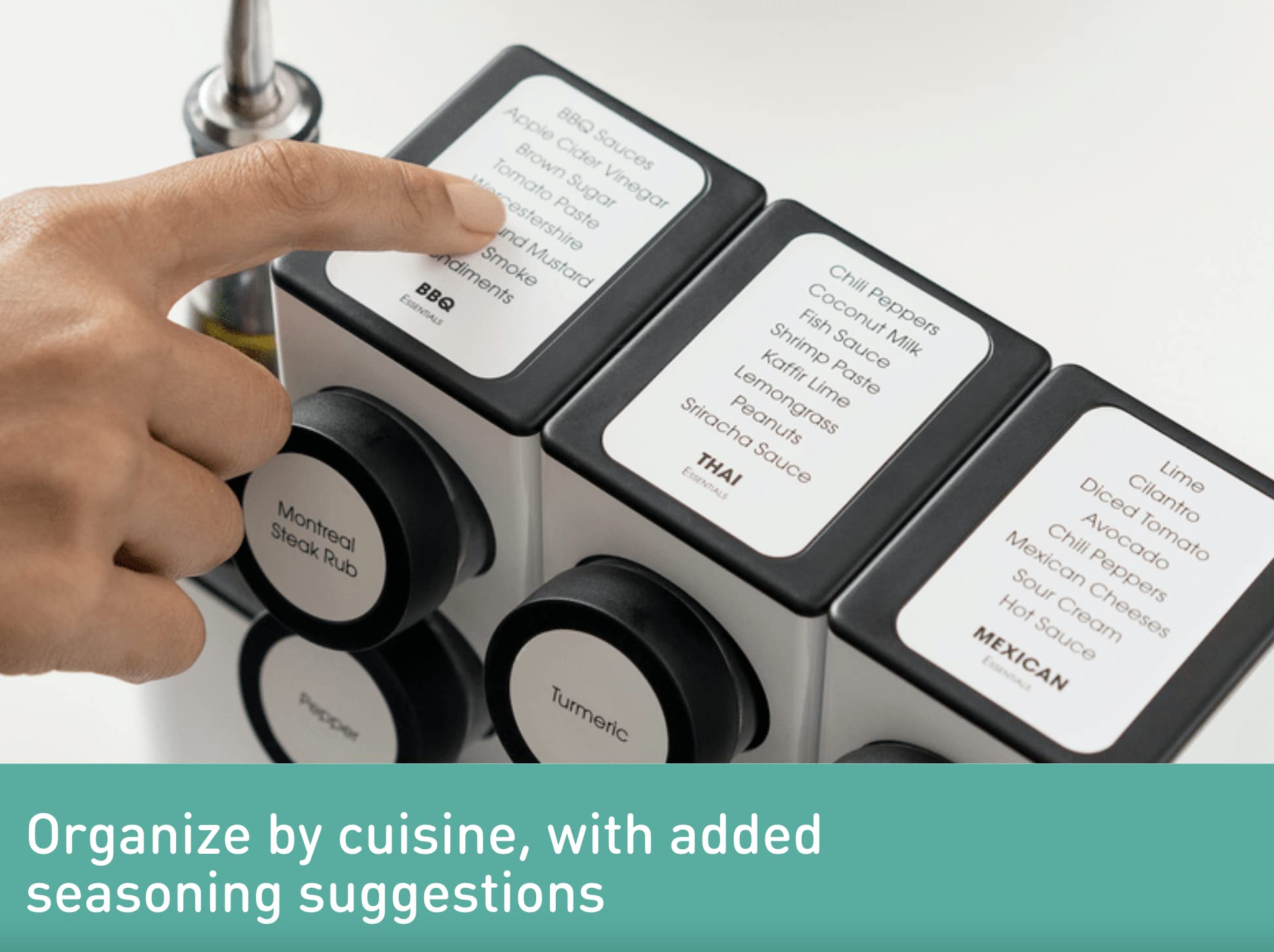 Prepdeck Chef Caddy Spice Rack - Seasoning & Oil Organizer - Spice Labels & Blank Labels, Kitchen Counter Organization and Stora