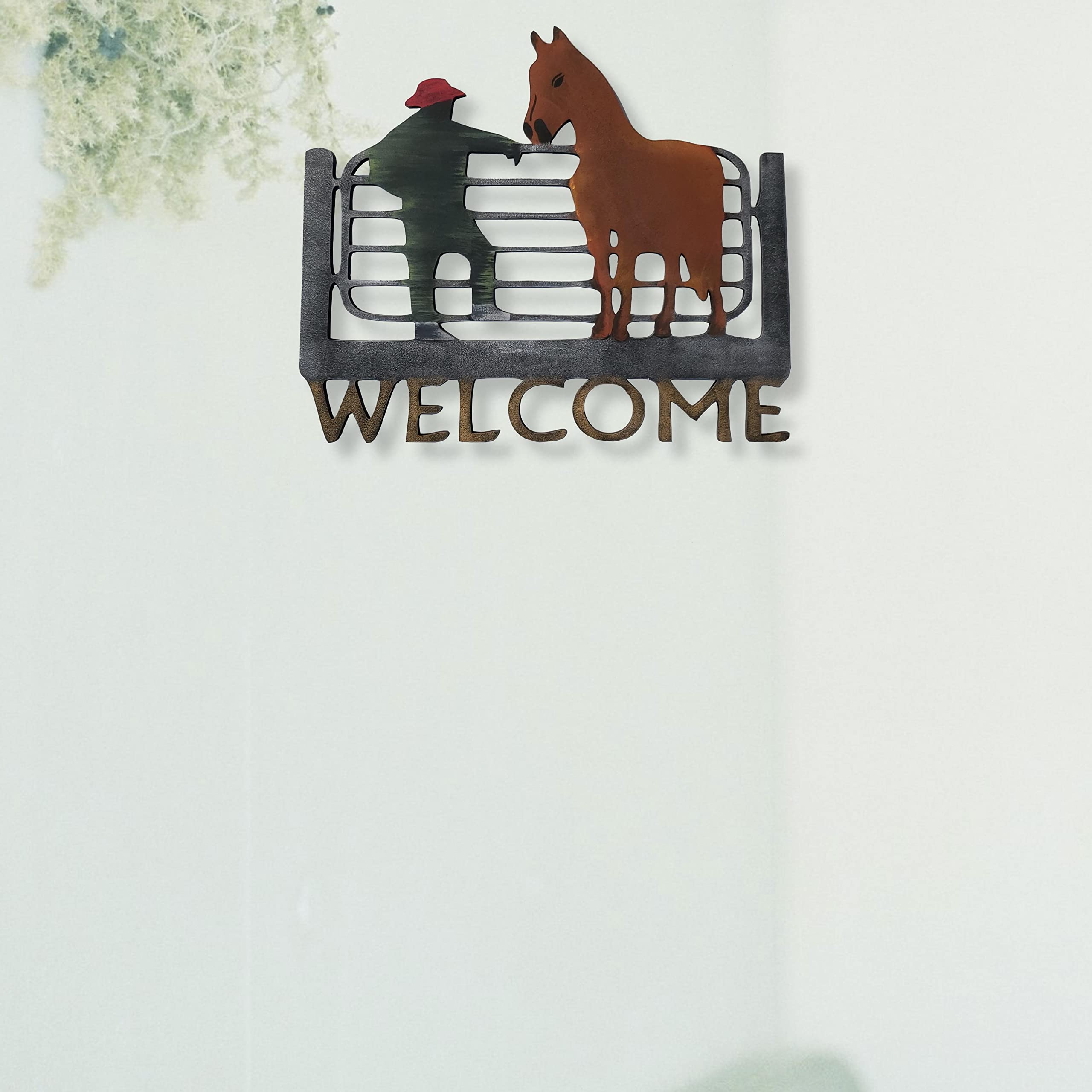 Chalk My Theme A Man with a Horse Cowboy Welcome Wall Art, Wooden Wall Hanging Decor, Decorative Items for Girls, Boys, and Adul