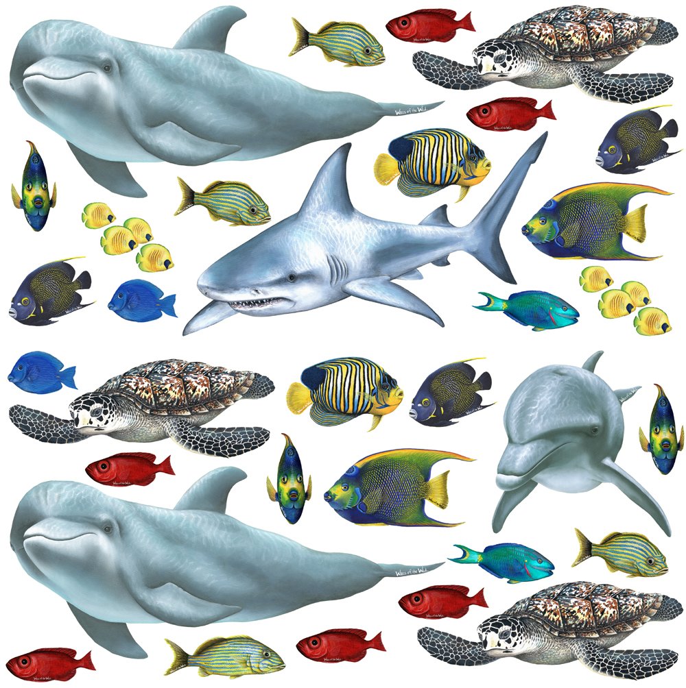 Walls Of The Wild Sea Creatures And Tropical Fish Wall Decals Collection (Economy Size 48 In. X 48 In.)