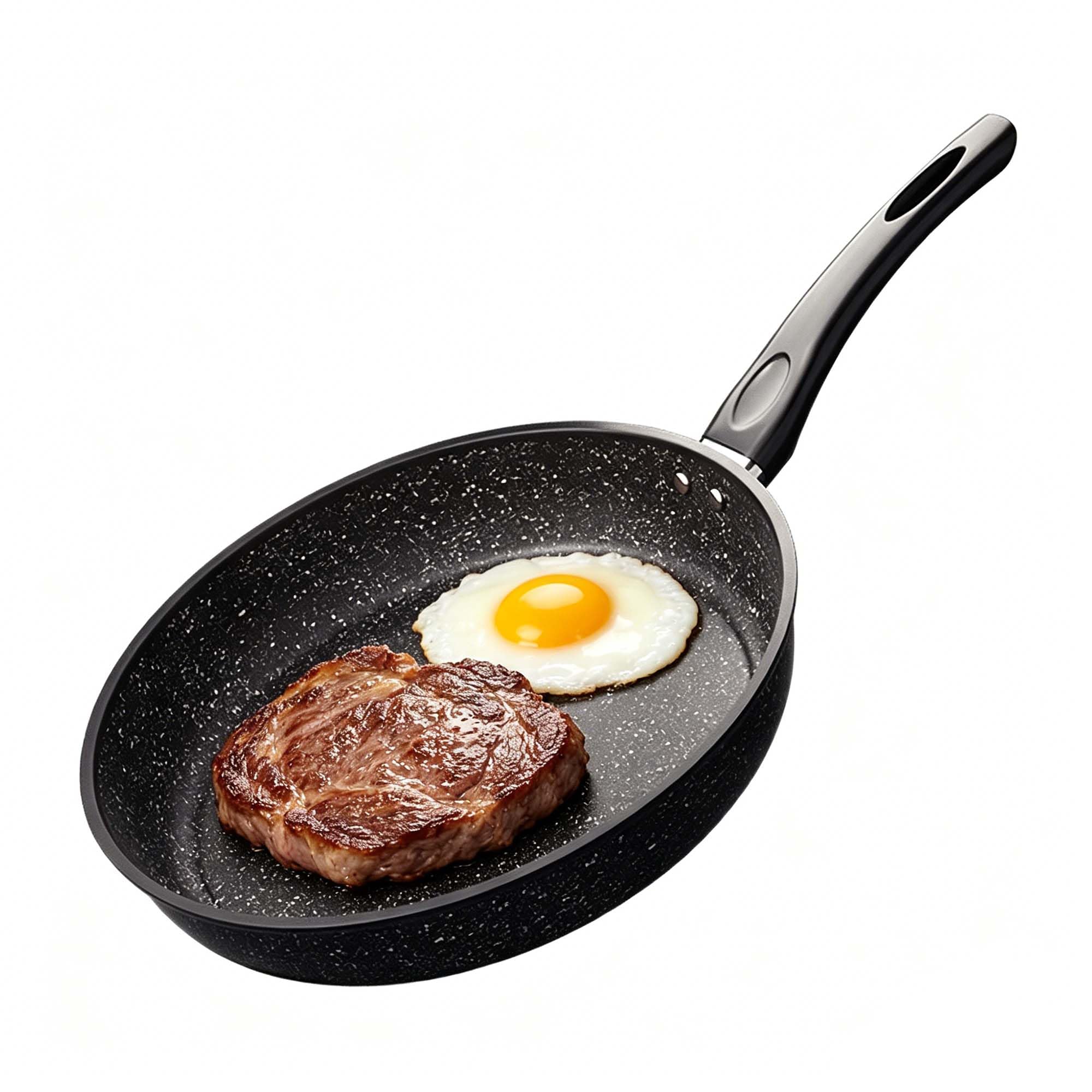 DelloidMaz 10 Inch NonStick Frying Pan Skillet, Egg Pan, Omelet Pan, Healthy NonToxic Maifan Stone Pan with HeatResistant Han