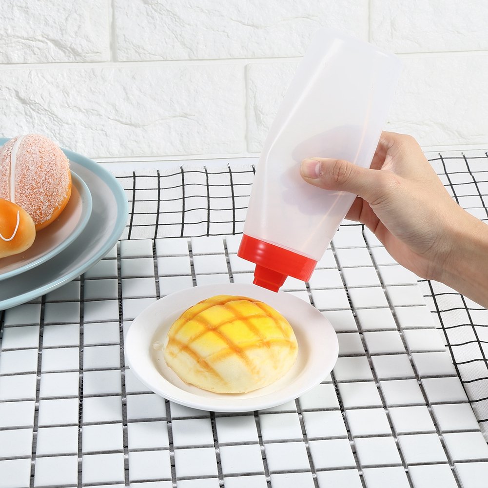 Aynefy Squeeze Bottle, 300Ml Plastic Squeeze Condiment Bottles With 4-Hole, Ketchup Squeeze Bottle, Sauce Bottle, For Ketchup Ja