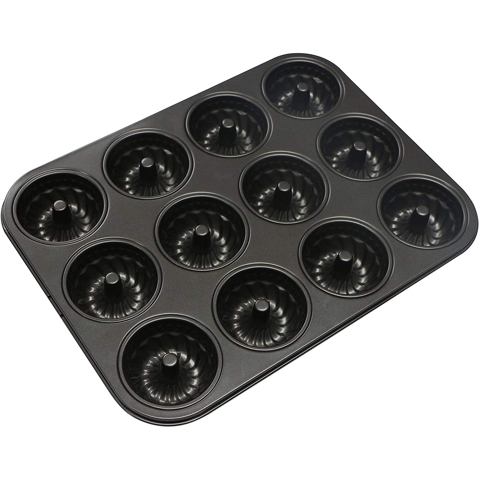 Webake Mini Fluted Tube Cake Pan, Non-Stick 2.8 Inch Cake Baking Pan, Heavy Gauge Carbon Steel (12-Cavity)