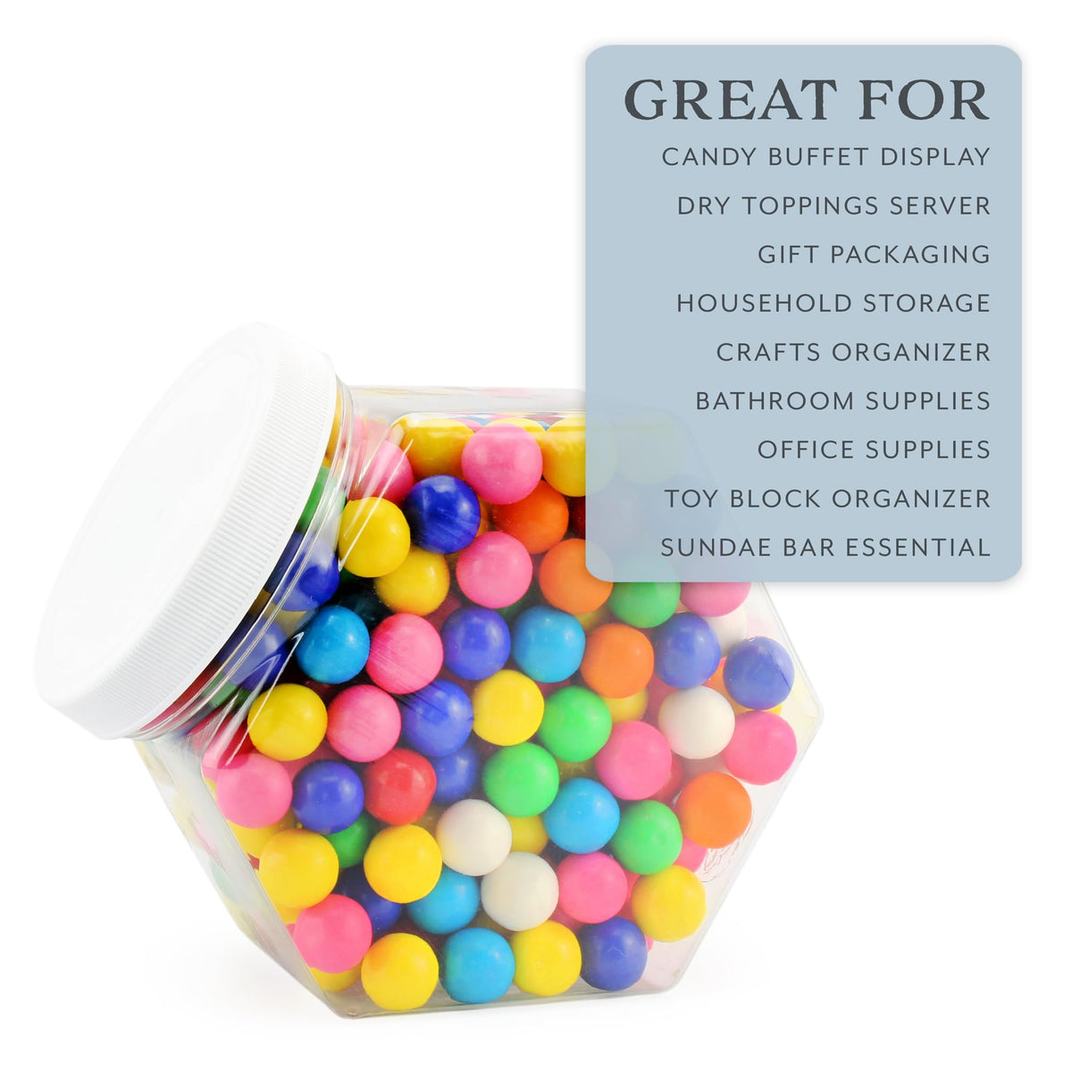 Cornucopia Container Cornucopia Plastic Hexagon Shaped Jars (4-Pack, 30Oz); Value Pack Of C ...