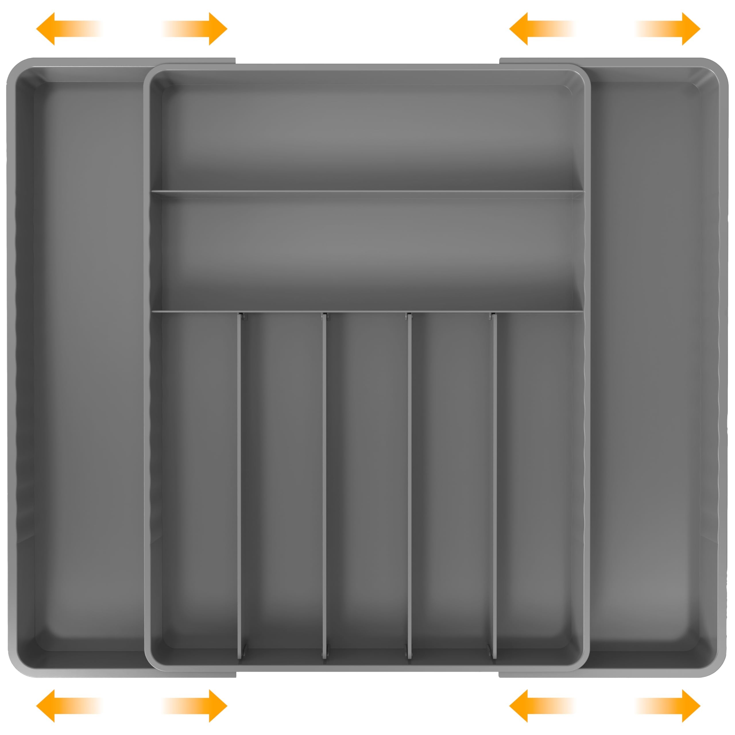 Simple Houseware Expandable Kitchen Drawer Flatware Organizer, Gray
