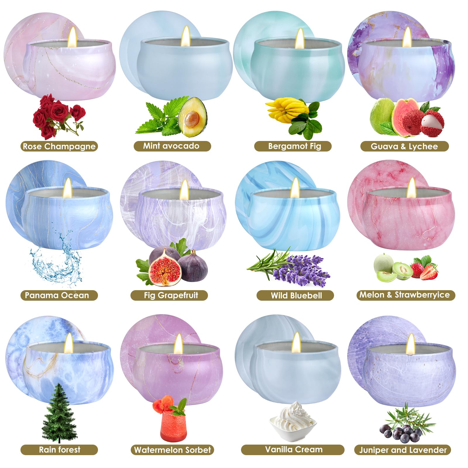 Scented Candles Gifts for Women, 12 Pack Candles for Home Scented, Soy Scented Candles for Home, Aromatherapy Candle Gifts Set f