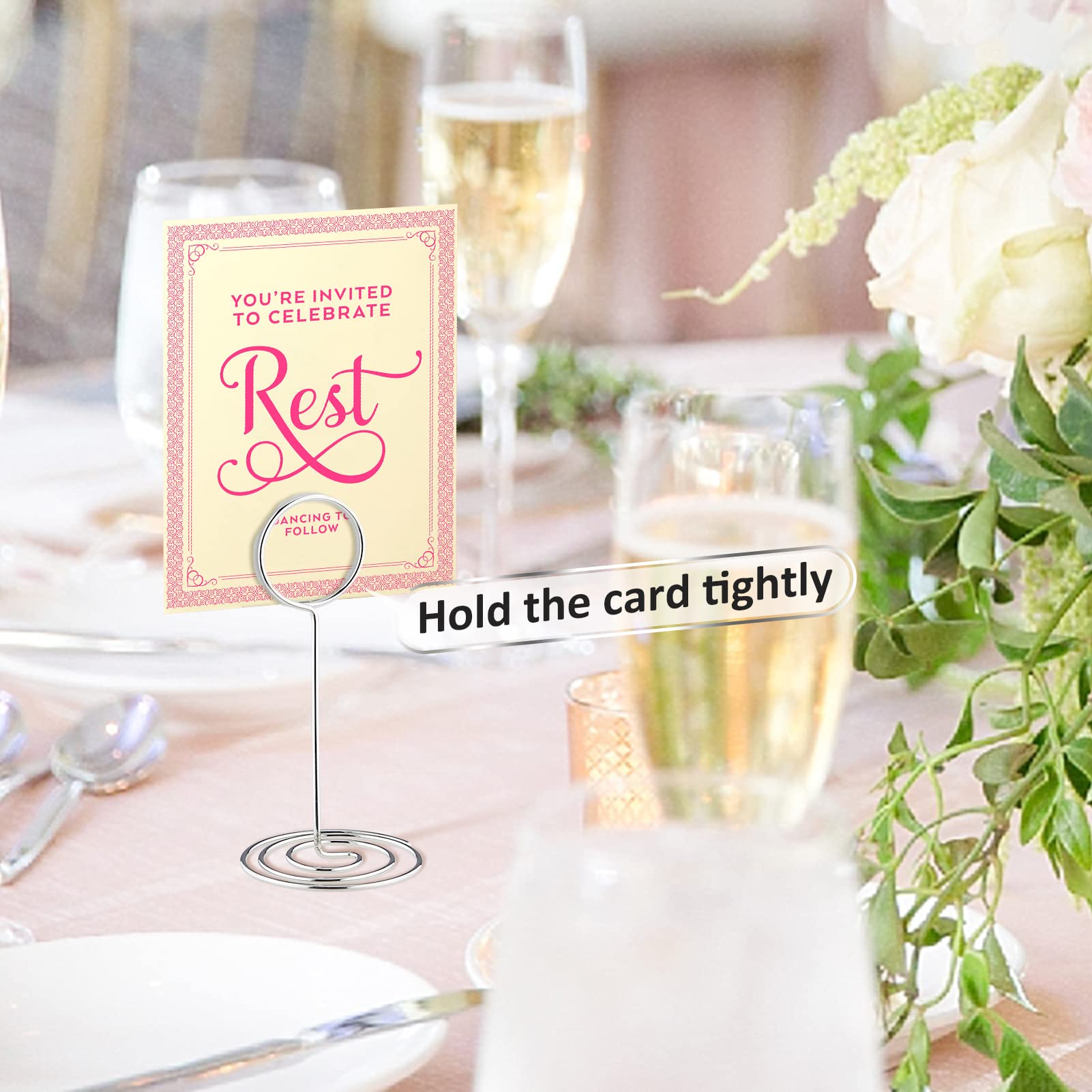 40 Pcs Table Number Holders Place Card Holder, 3.3 Inch Picture Holders For Tables Name Cards Photo Menu Memo Clips Sign, Ideal