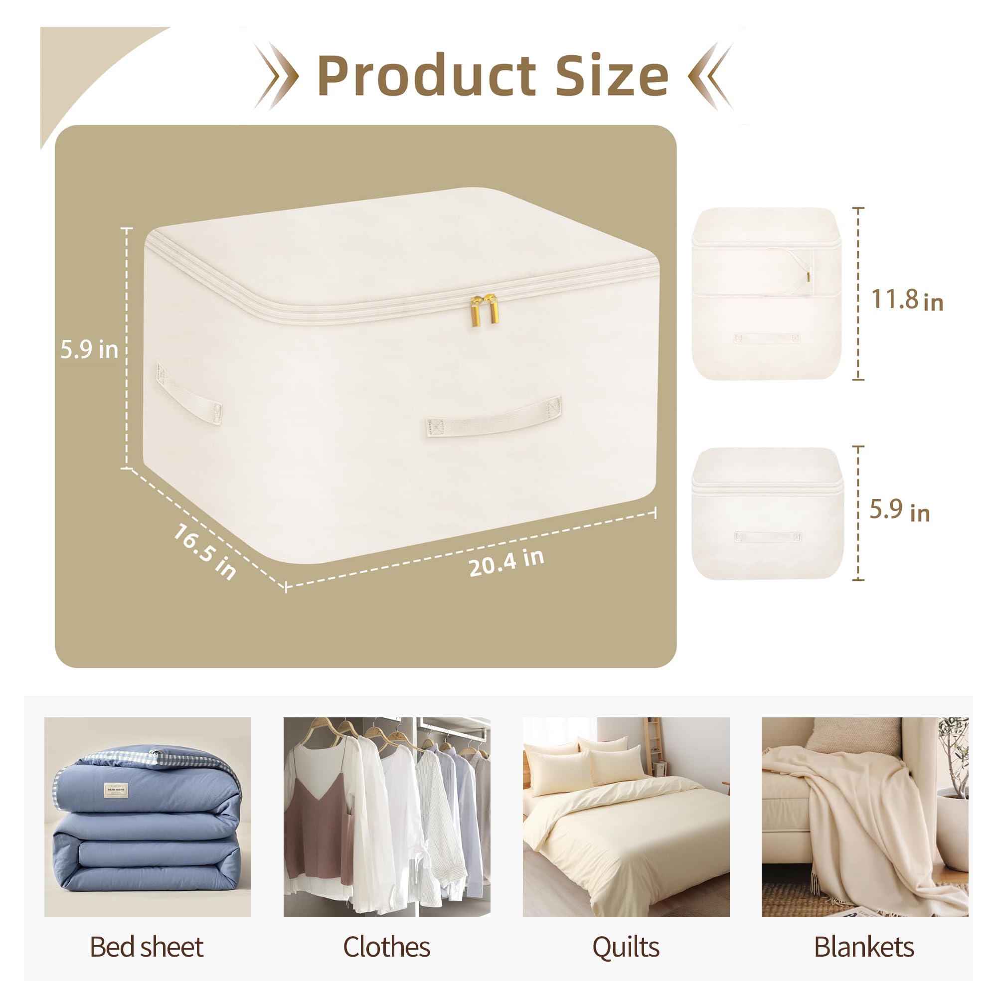 Fivaran Ultra Space Saving Self Compression Organizer, Comforter Storage Bag for Clothes, Blankets, Pillows, Duvet, Comforters,