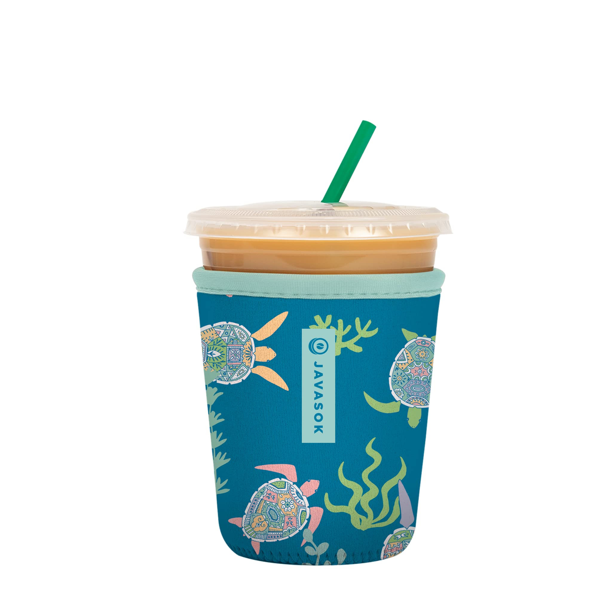 Sok It Java Sok Iced Coffee & Cold Soda Insulated Neoprene Cup Sleeve (Turtle-Y Awesome, Small: 16-20Oz)