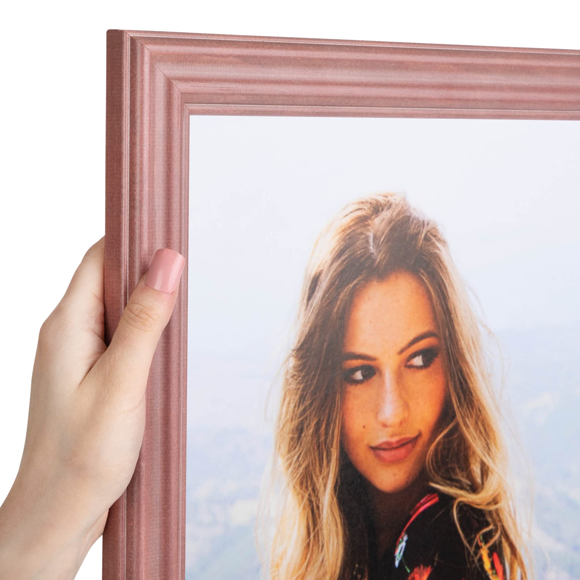 ArtToFrames WOM0066-56673-YPNK-8x8 Barnwood Wood Picture Frame, 8 x 8, Pink