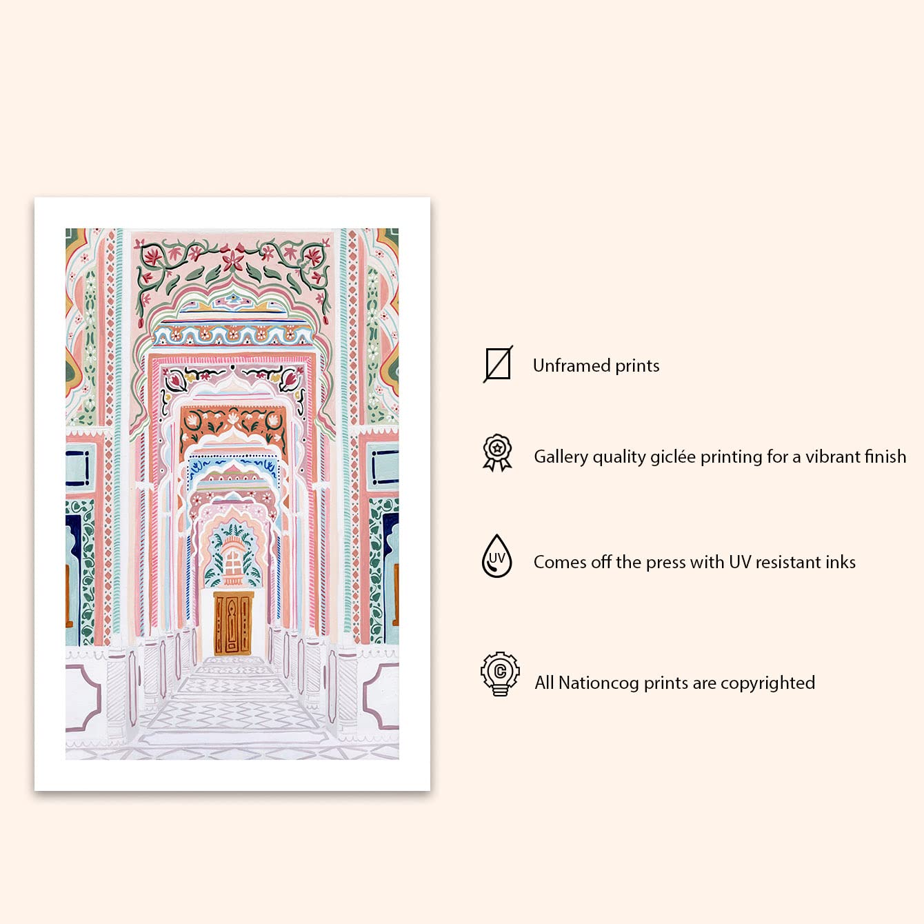 Nationcog Patrika Gate, Jaipur Art Print, India Art Print, Travel Print, Travel Poster, Home Decor, Wedding Gift, Housewarming G