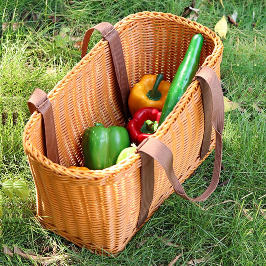 Farmhouse Food Storage Basket Market Basket With Handle Woven African Basket Grocery Shopping Bag Fruit Vegetables Basket Sundri
