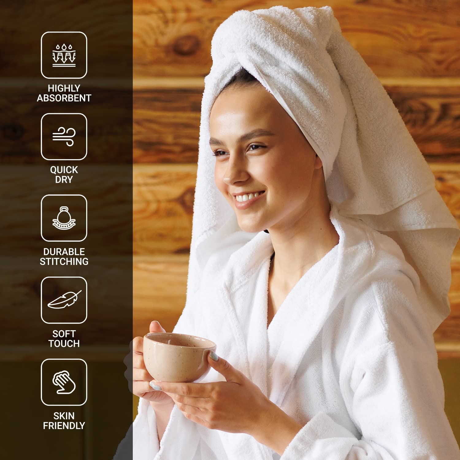 Infinitee Xclusives Premium Bath Towels Set Pack of 4-100% Ring Spun Cotton Towels - Navy Blue Bath Towels 27 x 54 - Soft Feel  Quick Dry  Highly Absorbent Durable Towels  Perfect for Daily Use