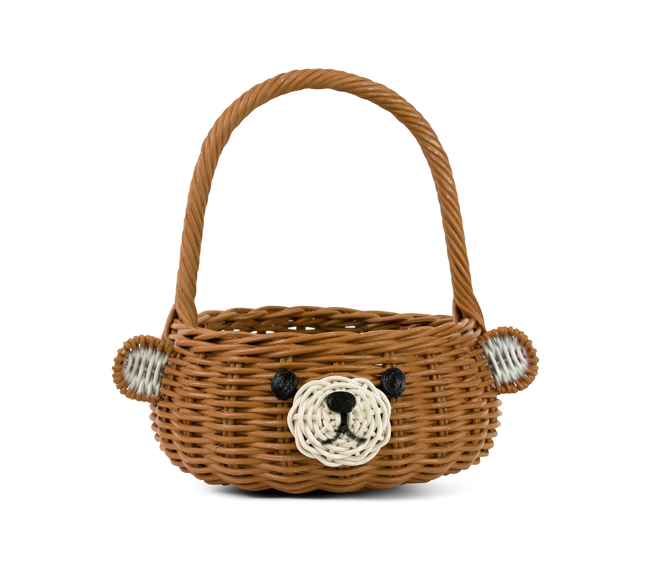 G6 Collection Hand Woven Bear Rattan Wedding Flower Girl Basket Decorative Home Decor Bin Organizer Storage Cute Handmade Handcr