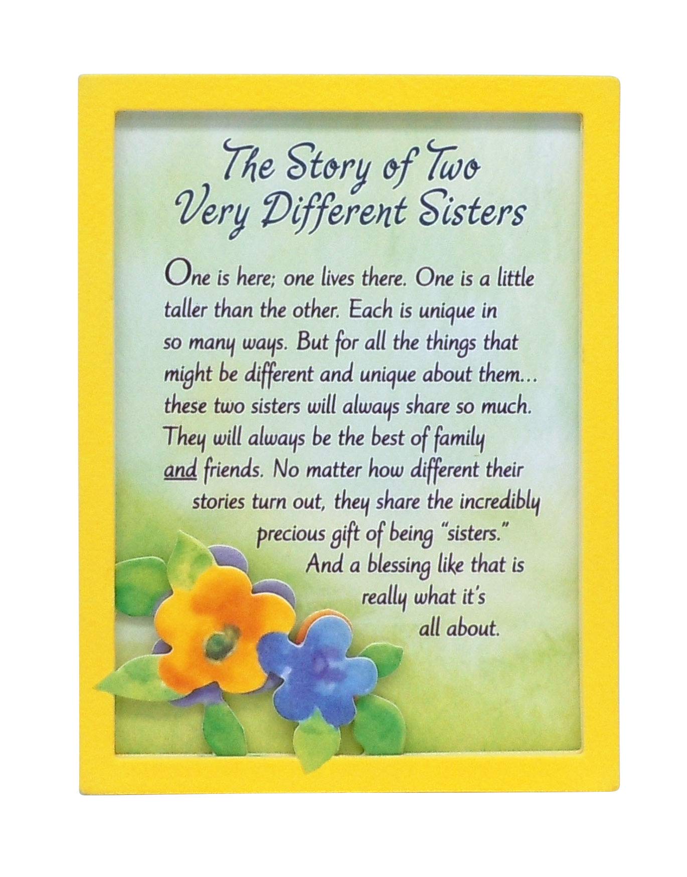 Blue Mountain Arts Miniature Easel Print With Magnet ''The Story Of Two Very Different Sisters'' 4.9 X 3.6 In., Sentimental Birt