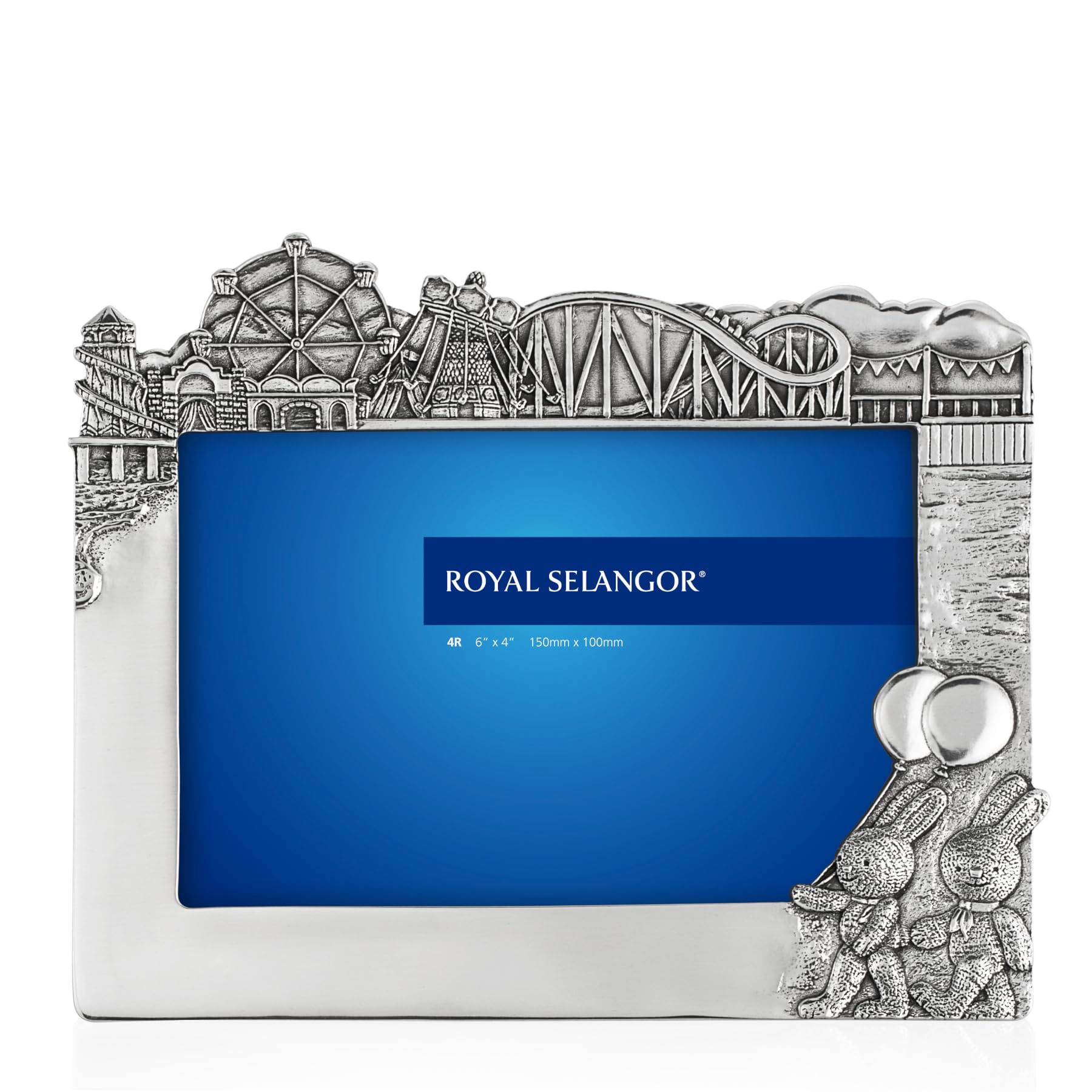 Royal Selangor Hand Finished Bunnies Day Out Collection Pewter Fairground Photo Frame (4R) Gift