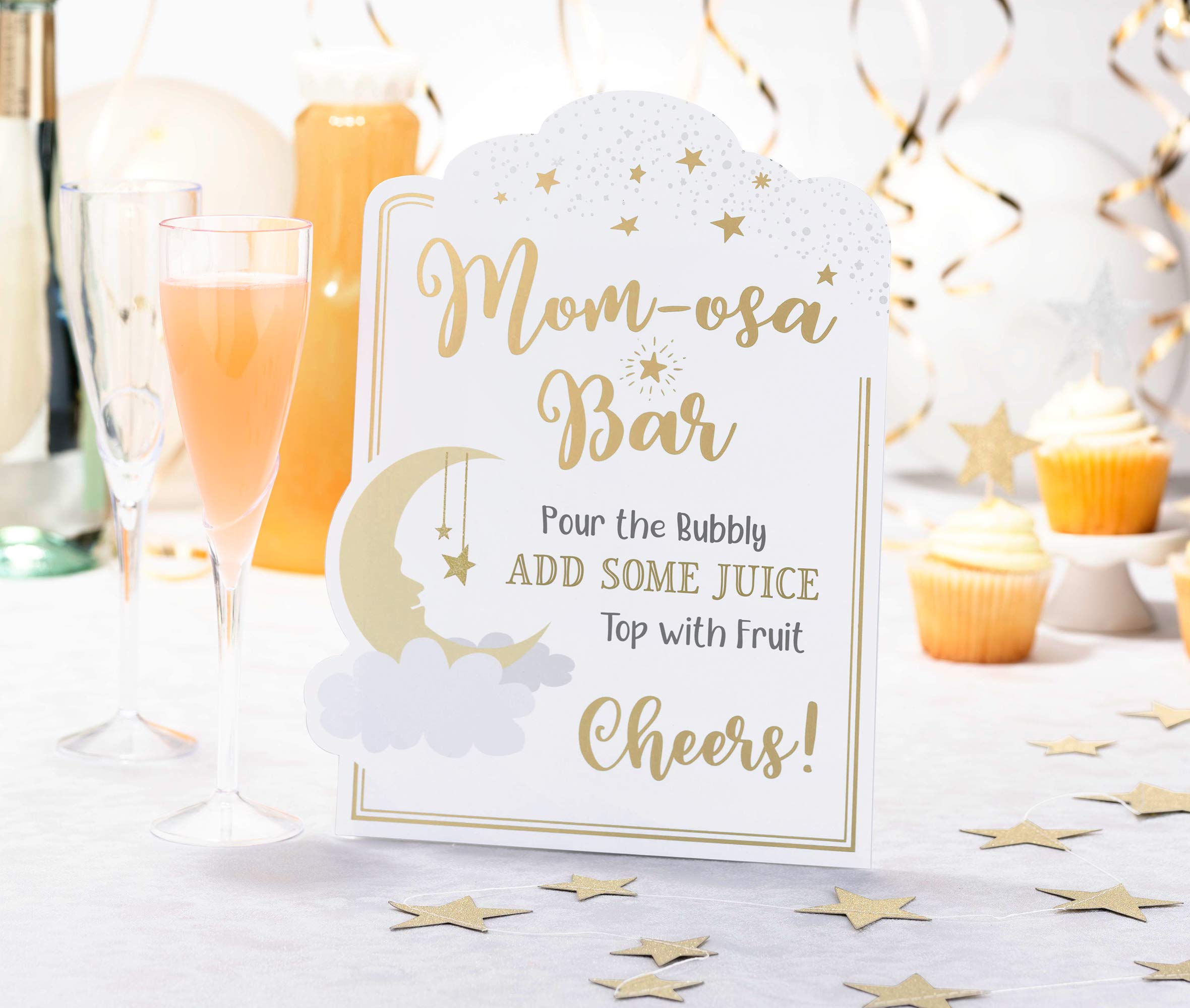 Lillian Rose Twinkle Little Star Baby Shower Decor Set, Gold