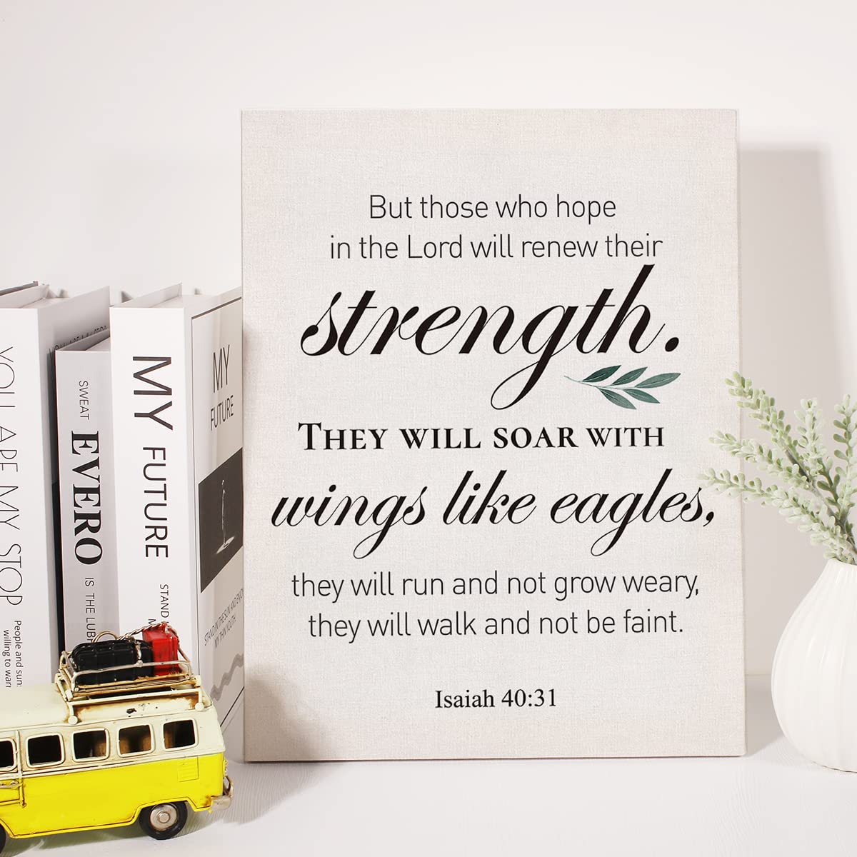 Christian Canvas Wall Art Motivational Isaiah 40:31 Canvas Print Positive Scripture Bible Verse Painting Home Wall Decor Framed