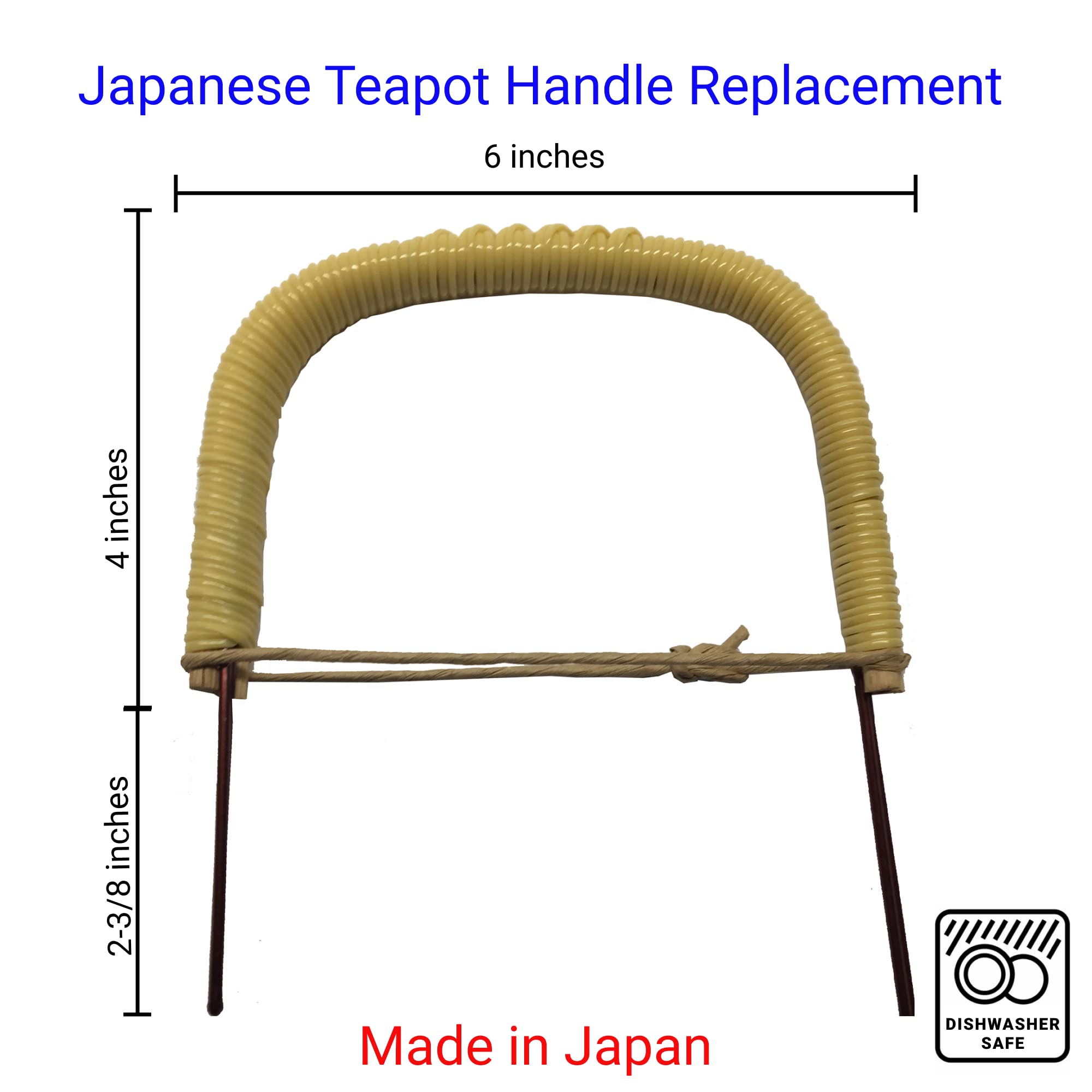 Japanbargain 2681, Japanese Teapot Handle Replacement Made In Japan, 6-Inch, Yellow