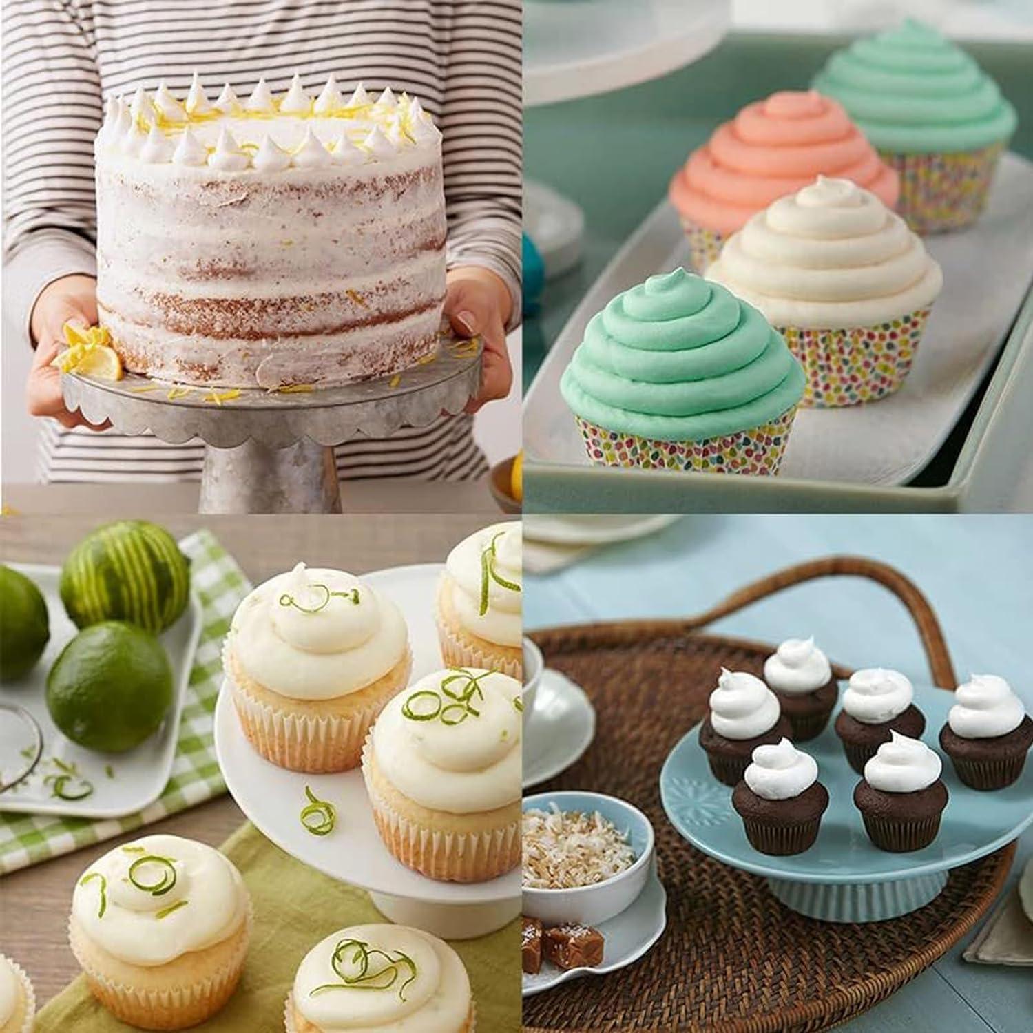 Hendiy 5 Psc/Set Large Round Piping Tip, Stainless Steel Professional Baking Decoration Tools For Cake Cookies Decorating,Pastry