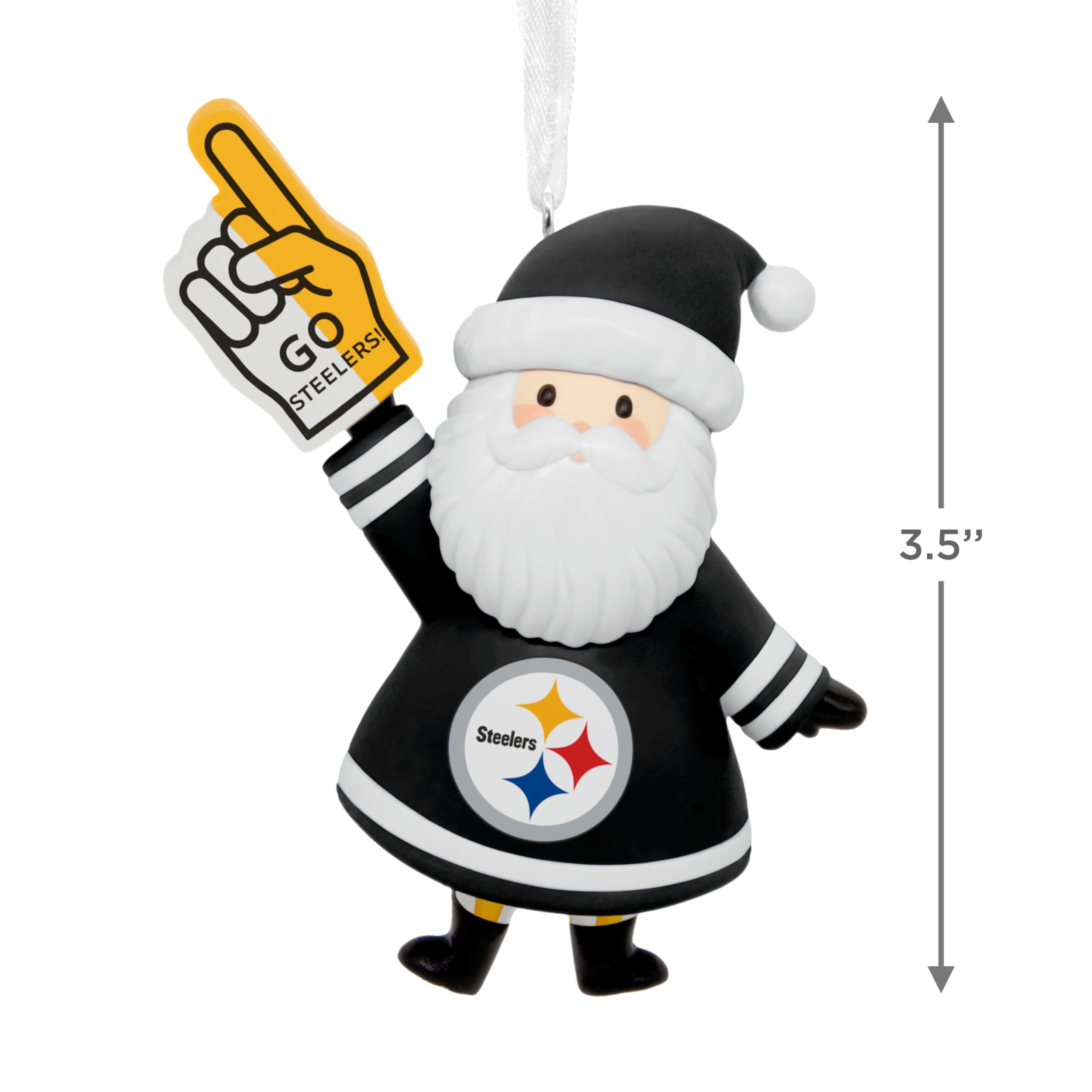 Hallmark NFL Pittsburgh Steelers Santa Fan Christmas Ornament, Gifts for Sports Fans