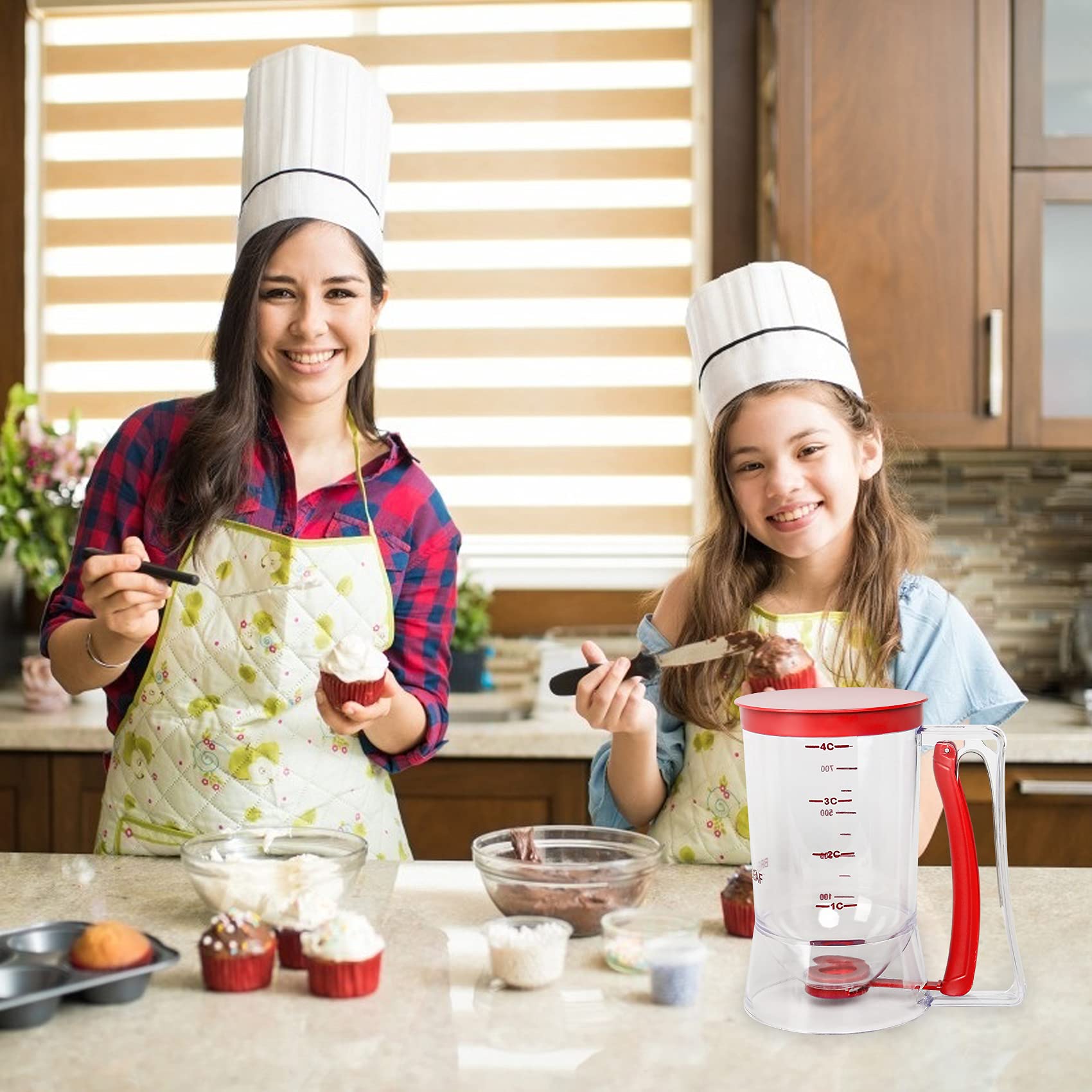 Yieobel Batter Separator Cupcakes Pancakes Cookie Cake Waffles Batter Dispenser Cookie Separator Batter Cream Speratator Cup Mea